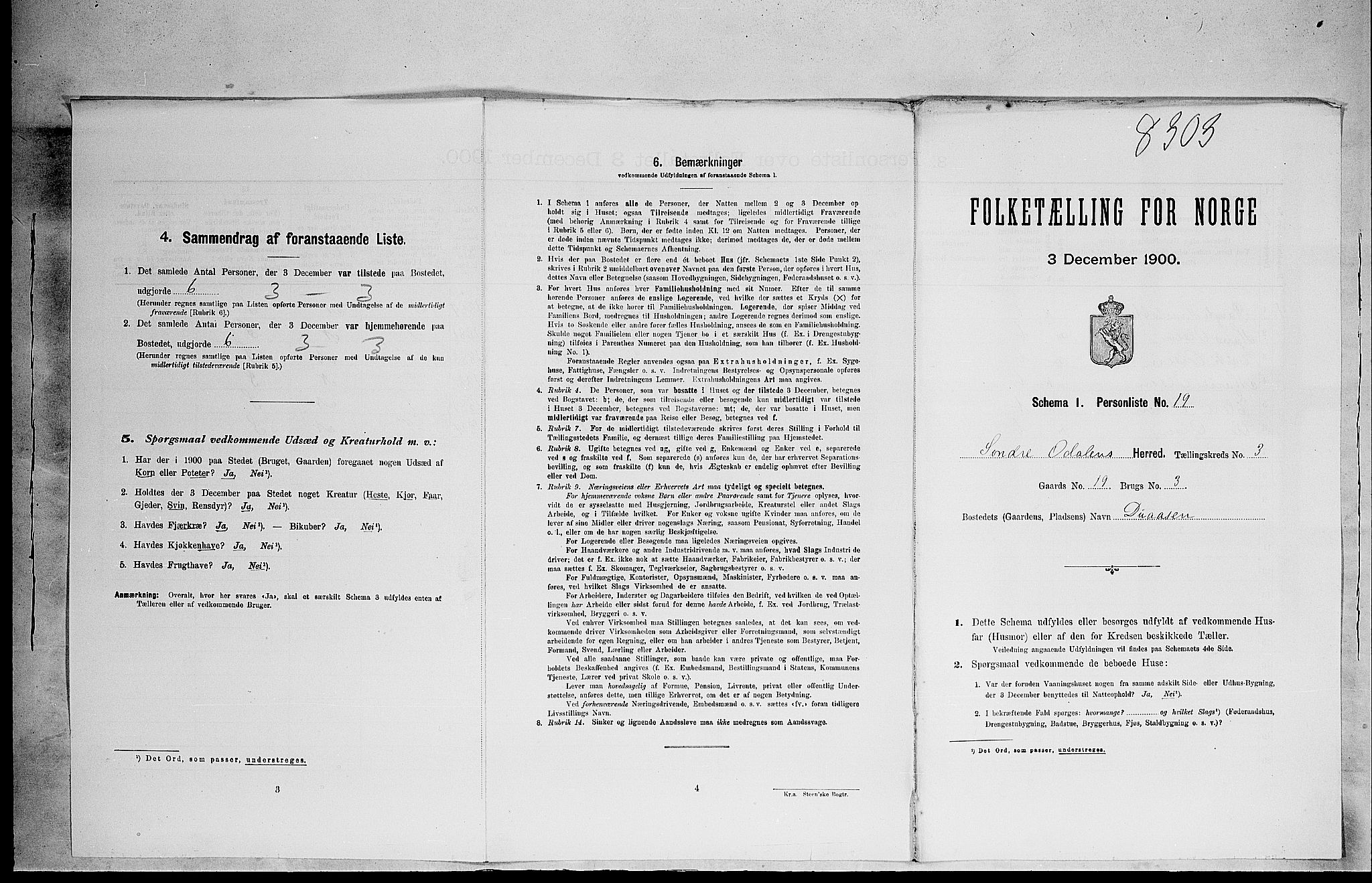 SAH, Folketelling 1900 for 0419 Sør-Odal herred, 1900, s. 491