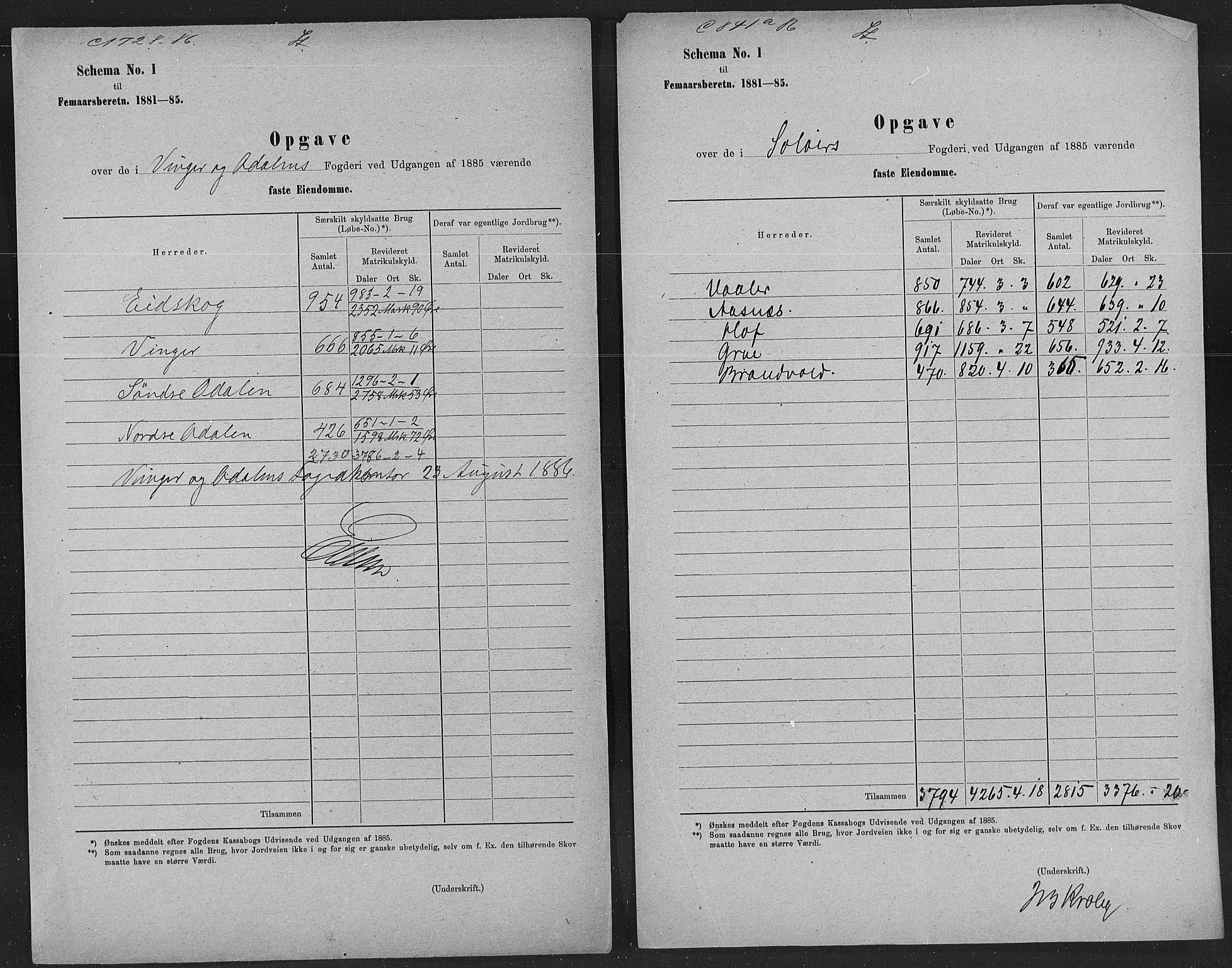 Statistisk sentralbyrå, Næringsøkonomiske emner, Generelt - Amtmennenes femårsberetninger, RA/S-2233/F/Fa/L0059: --, 1876-1885, s. 265