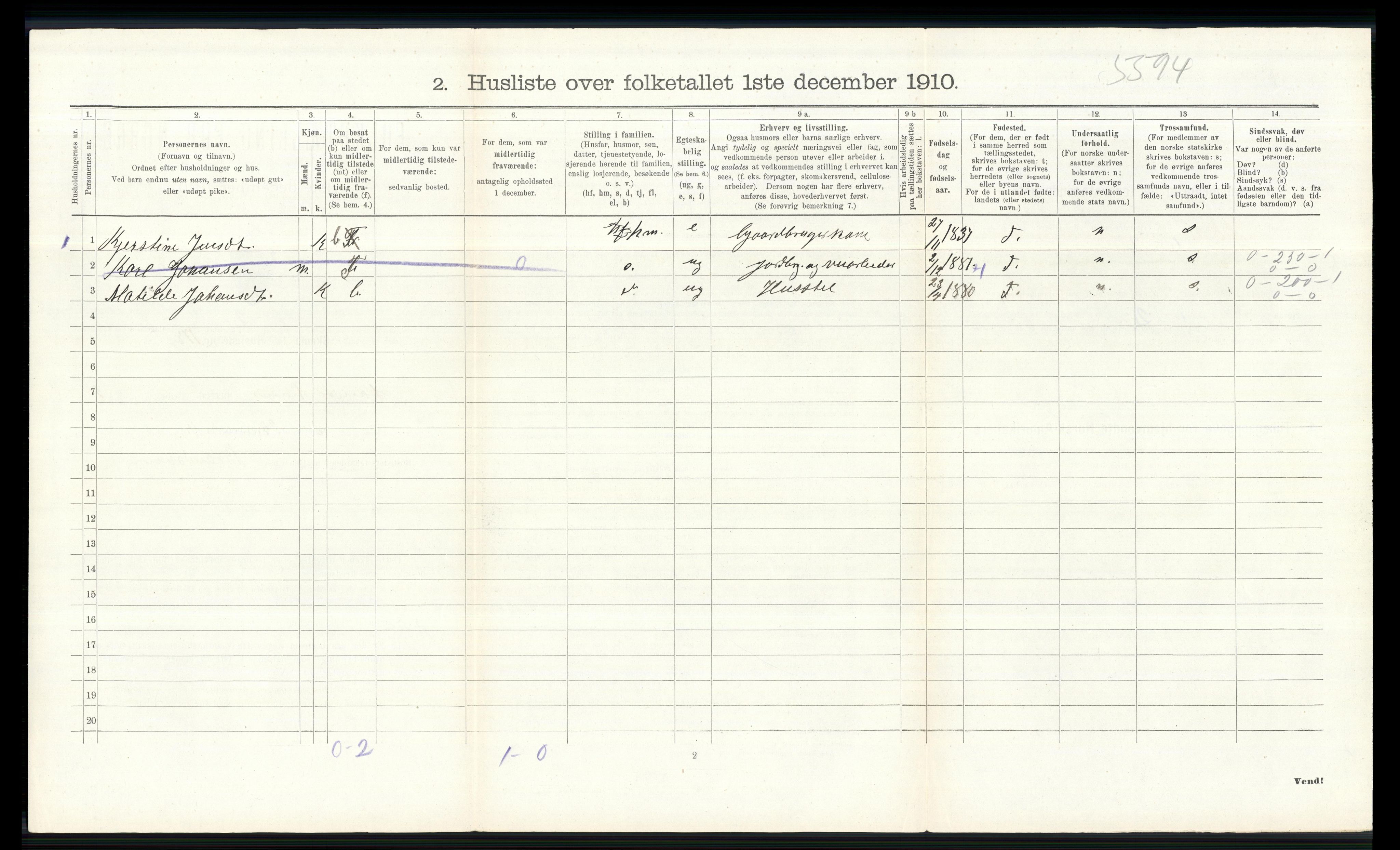 RA, Folketelling 1910 for 0536 Søndre Land herred, 1910, s. 735