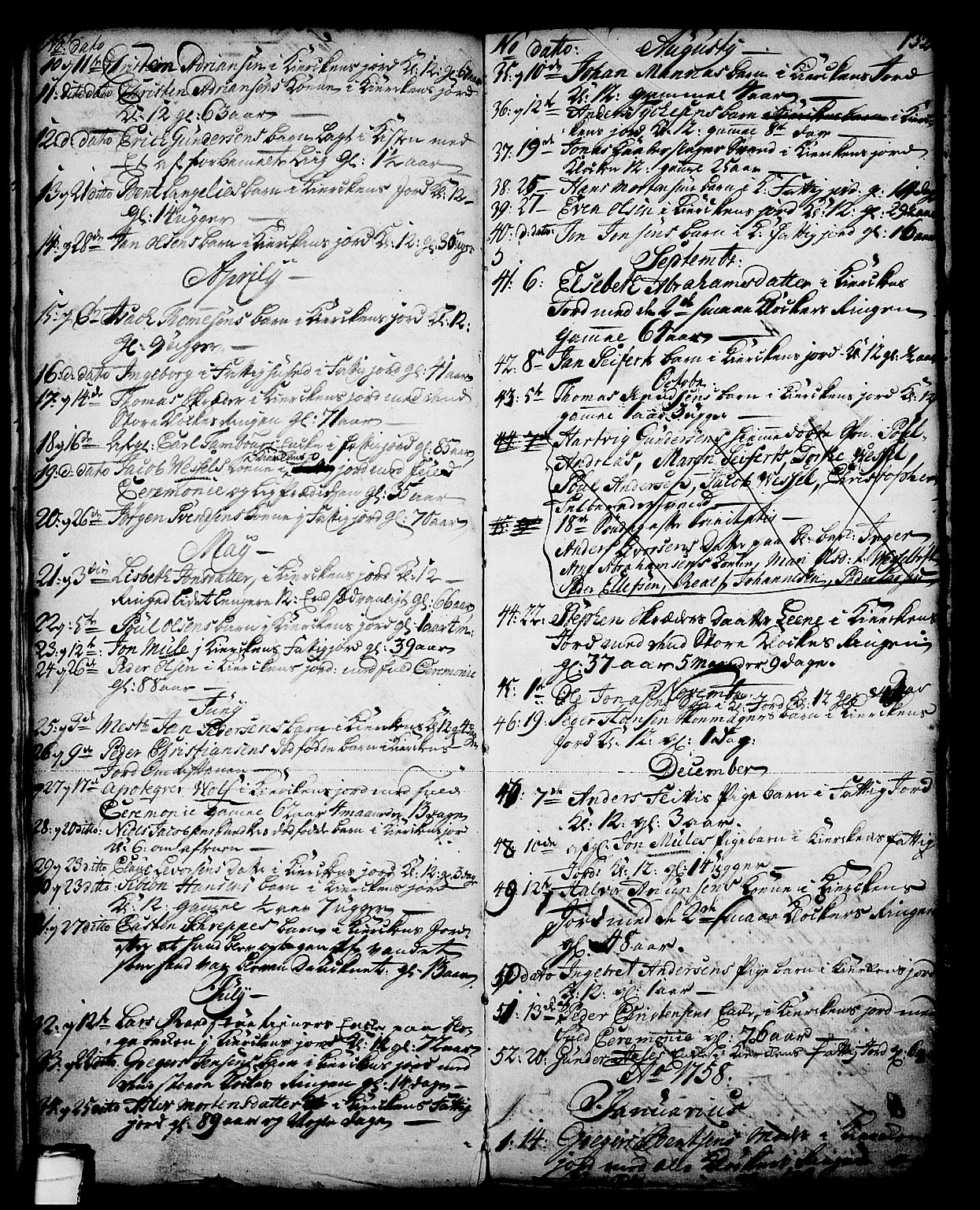 Skien kirkebøker, AV/SAKO-A-302/G/Ga/L0001: Klokkerbok nr. 1, 1756-1791, s. 132