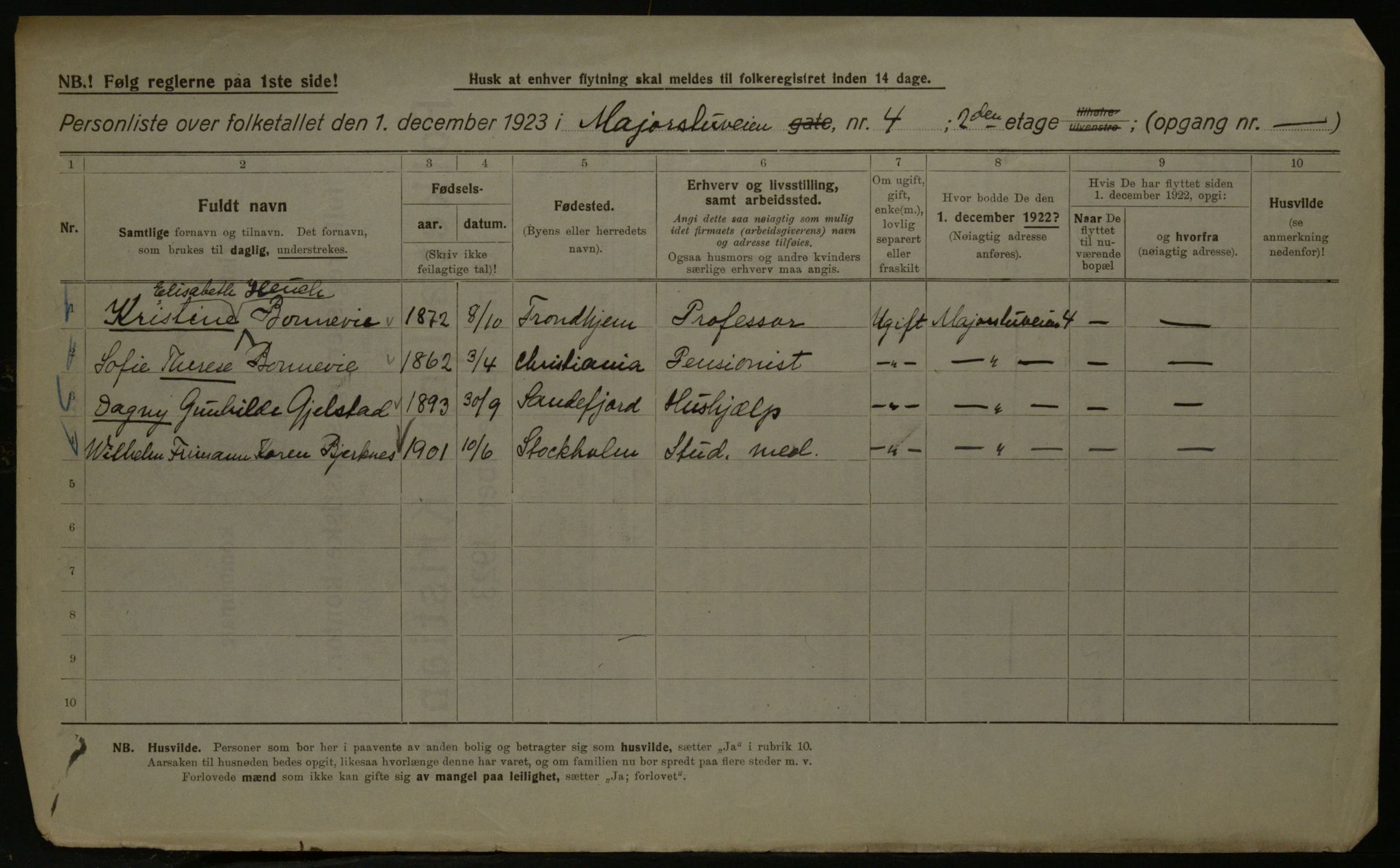 OBA, Kommunal folketelling 1.12.1923 for Kristiania, 1923, s. 66239