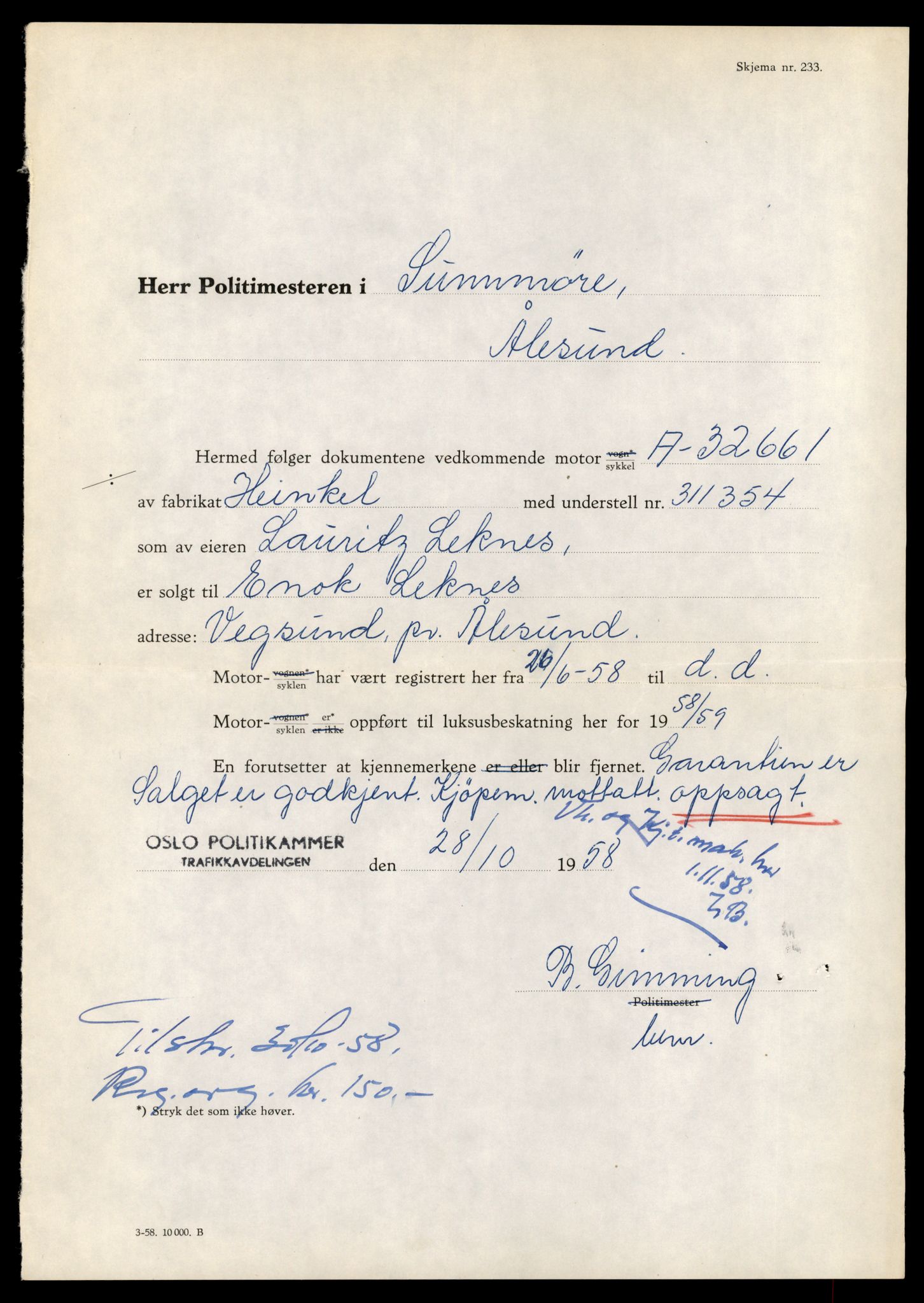 Møre og Romsdal vegkontor - Ålesund trafikkstasjon, AV/SAT-A-4099/F/Fe/L0042: Registreringskort for kjøretøy T 13906 - T 14079, 1927-1998, s. 29