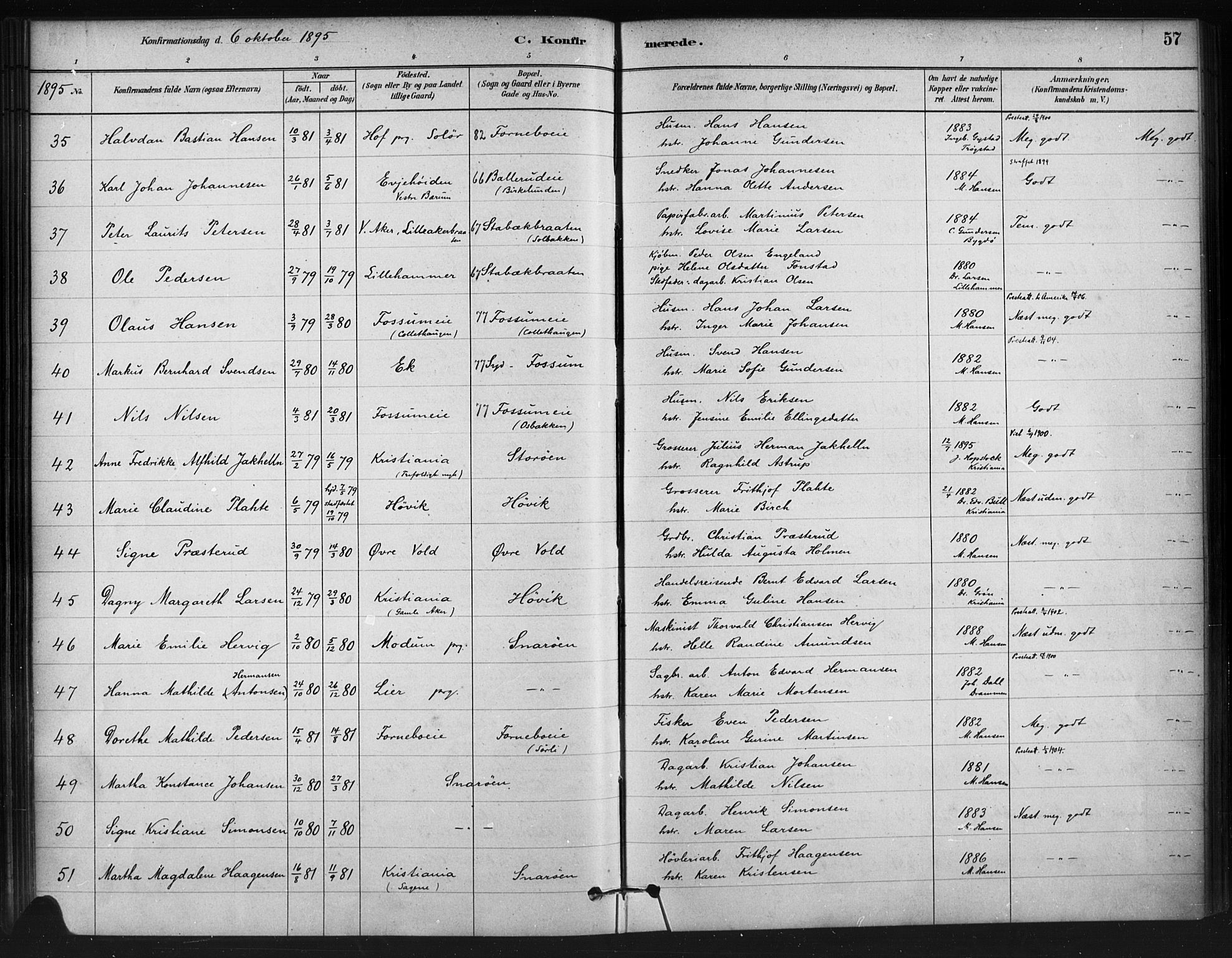 Asker prestekontor Kirkebøker, AV/SAO-A-10256a/F/Fc/L0002: Ministerialbok nr. III 2, 1879-1904, s. 57