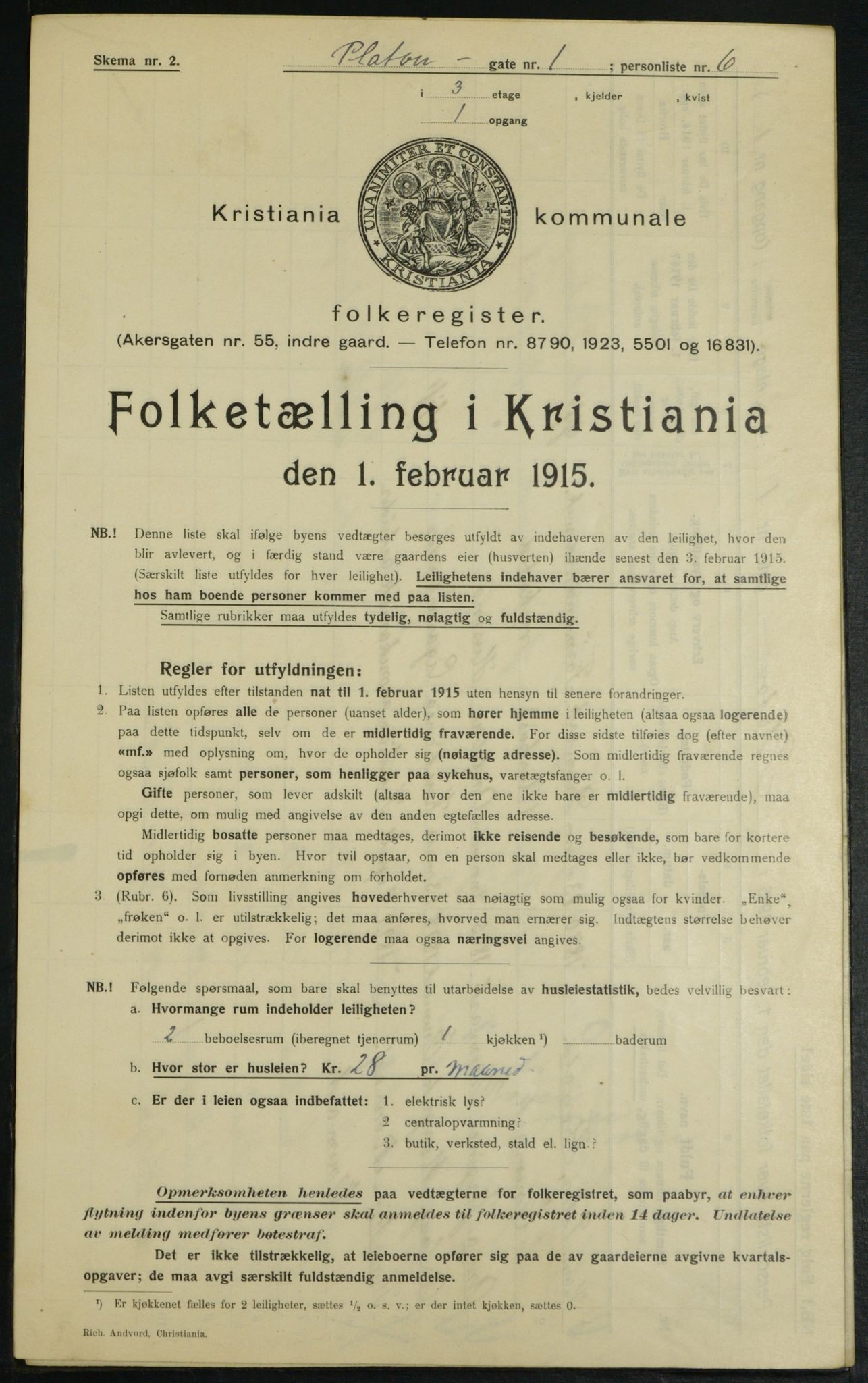 OBA, Kommunal folketelling 1.2.1915 for Kristiania, 1915, s. 79593