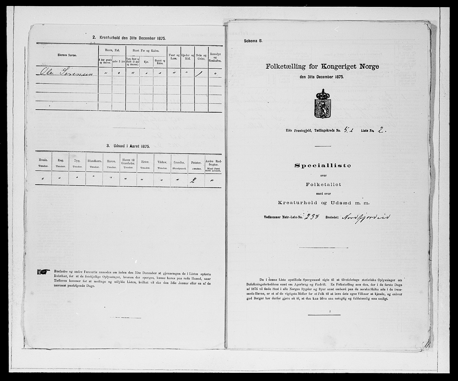 SAB, Folketelling 1875 for 1443P Eid prestegjeld, 1875, s. 555