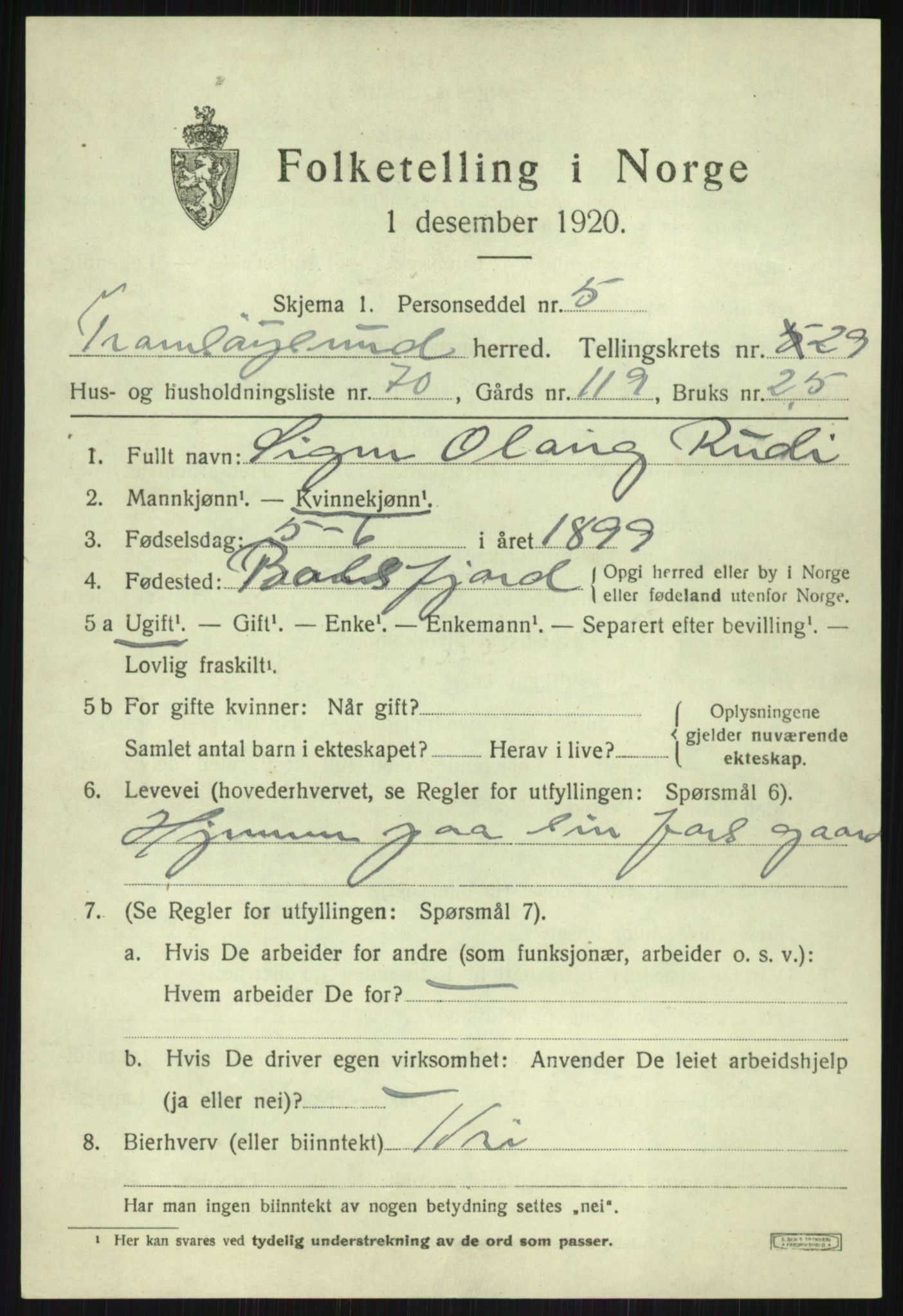 SATØ, Folketelling 1920 for 1934 Tromsøysund herred, 1920, s. 14228