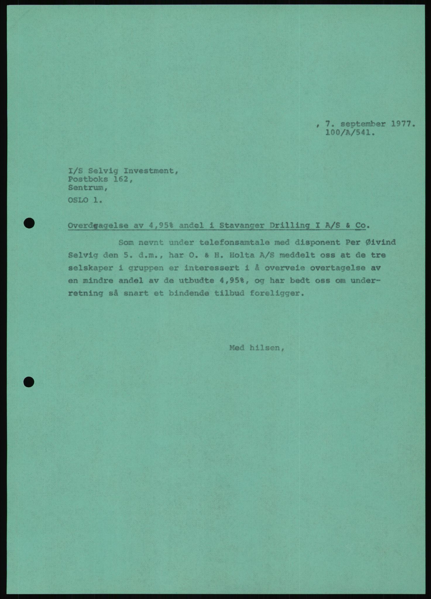 Pa 1503 - Stavanger Drilling AS, AV/SAST-A-101906/D/L0007: Korrespondanse og saksdokumenter, 1974-1981, s. 475
