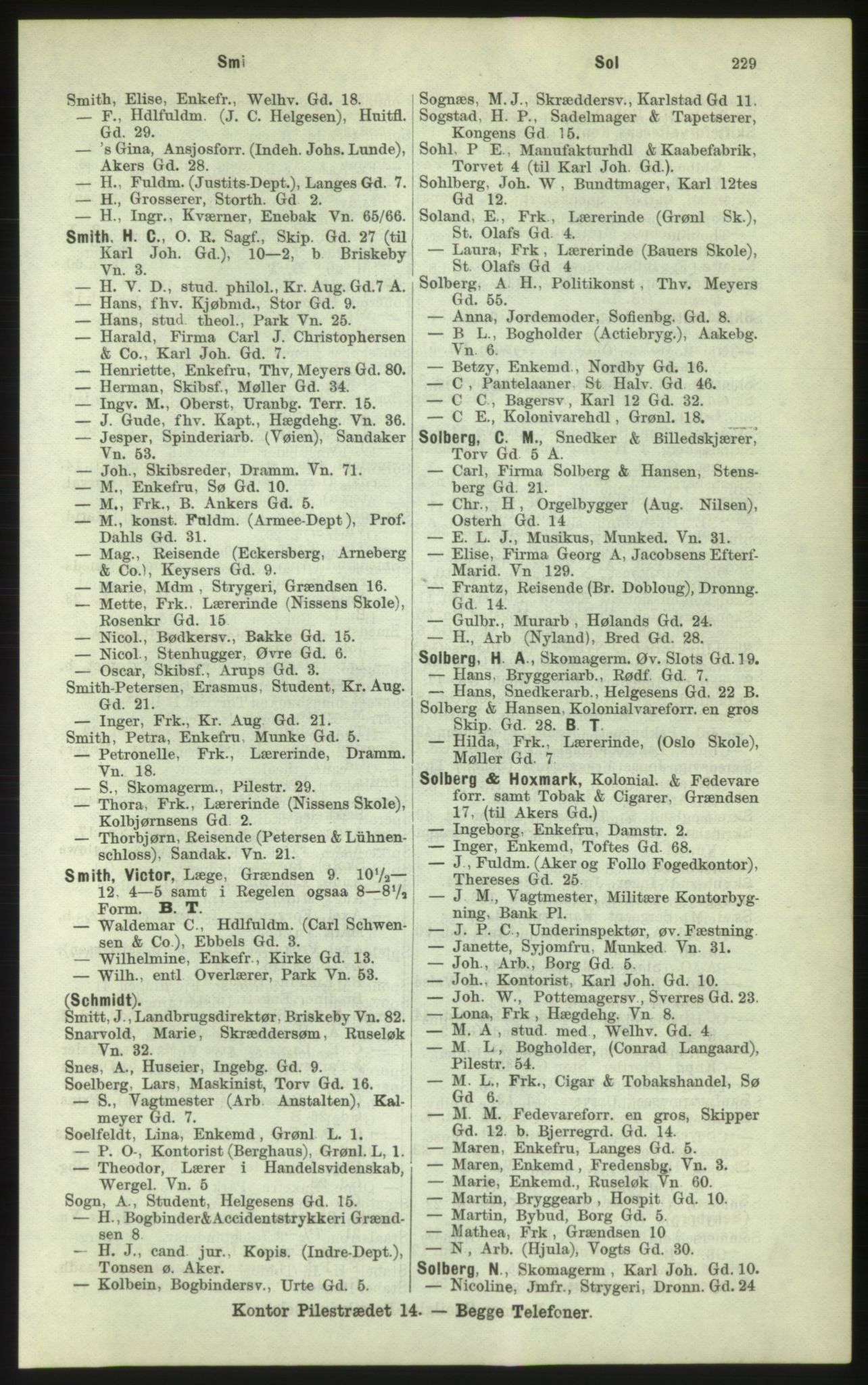 Kristiania/Oslo adressebok, PUBL/-, 1884, s. 229