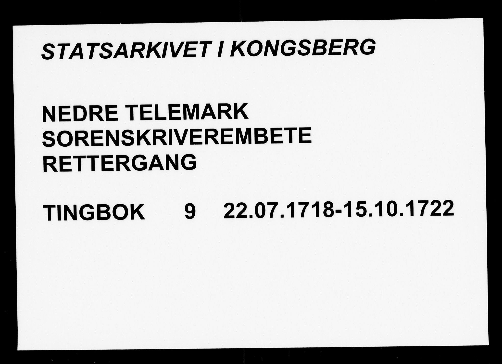 Nedre Telemark sorenskriveri, SAKO/A-135/F/Fa/L0009: Tingbok, 1718-1722