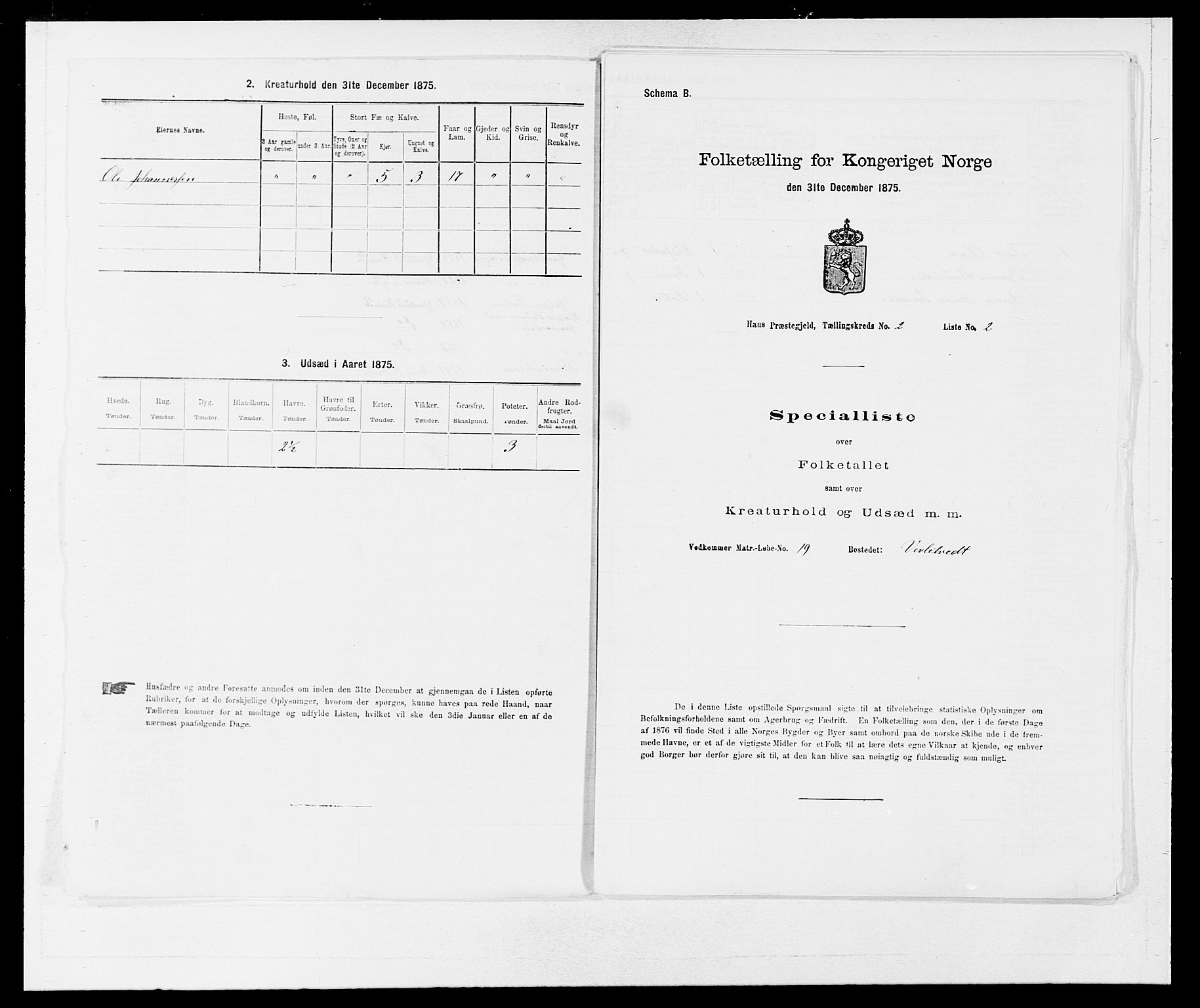 SAB, Folketelling 1875 for 1250P Haus prestegjeld, 1875, s. 102