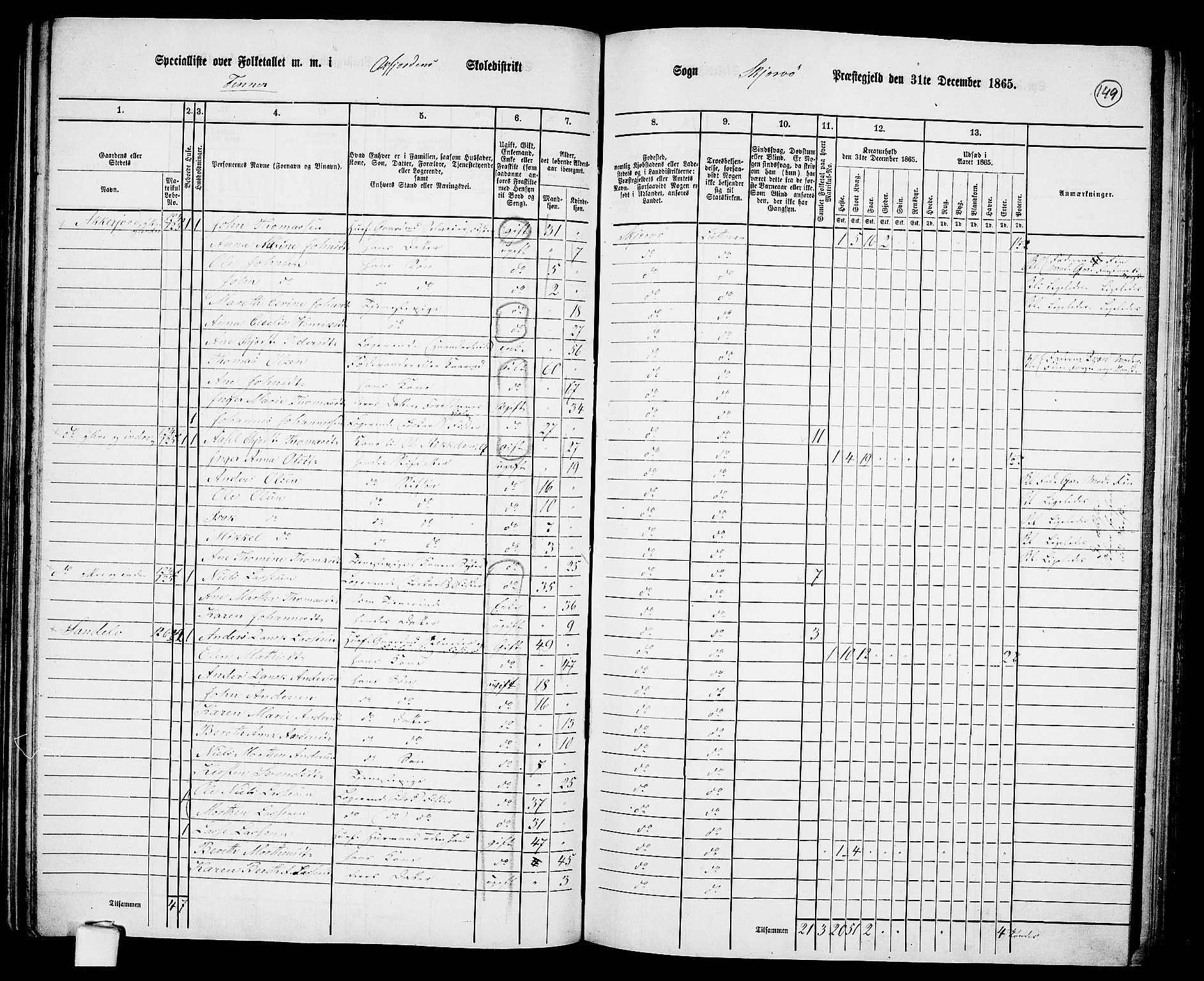 RA, Folketelling 1865 for 1941P Skjervøy prestegjeld, 1865, s. 31