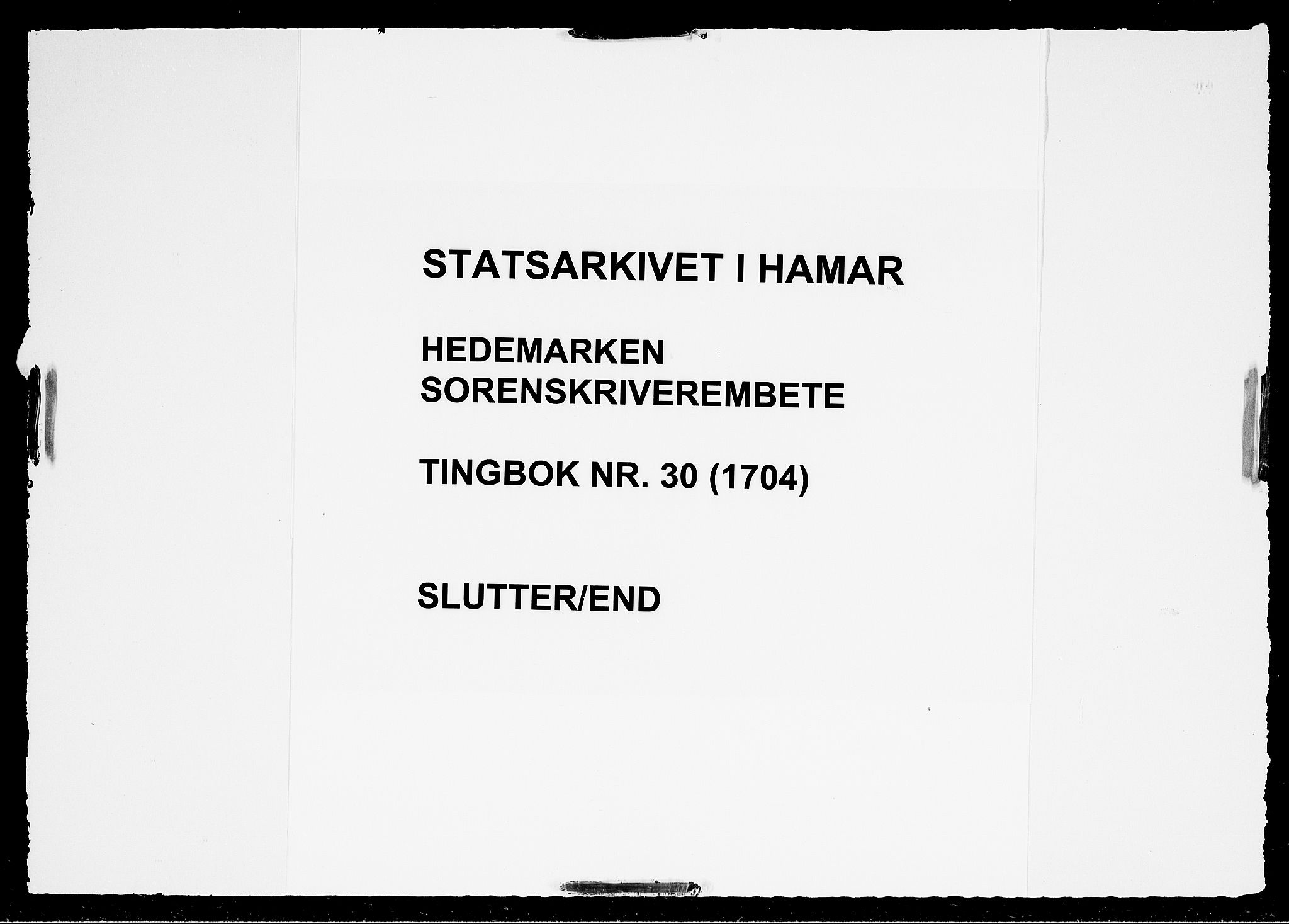 Hedemarken sorenskriveri, AV/SAH-TING-034/G/Gb/L0030: Tingbok, 1704