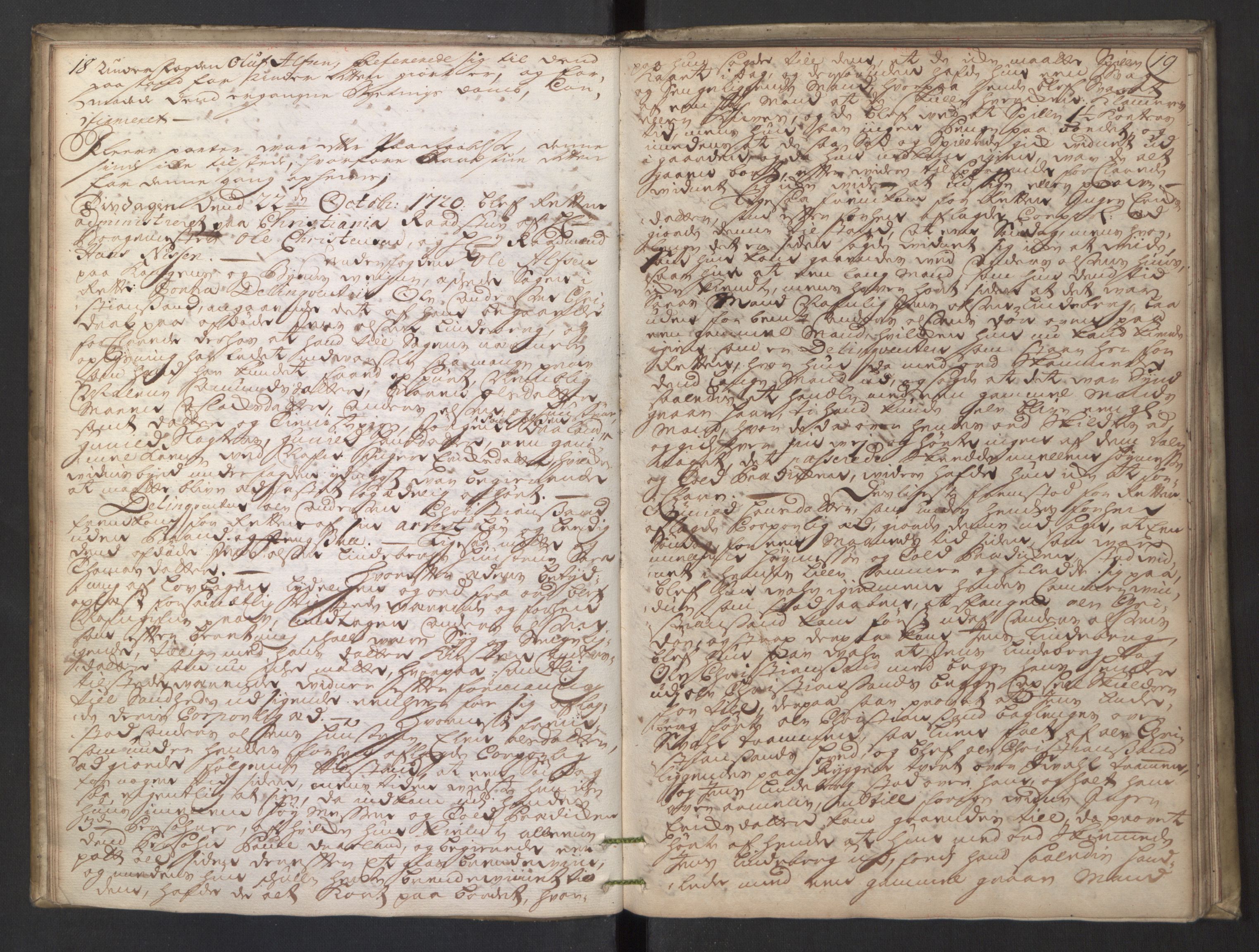 Christiania rådstuerett, AV/SAO-A-11132/F/Fa/L0034: Justisprotokoll, 1720-1721, s. 18-19