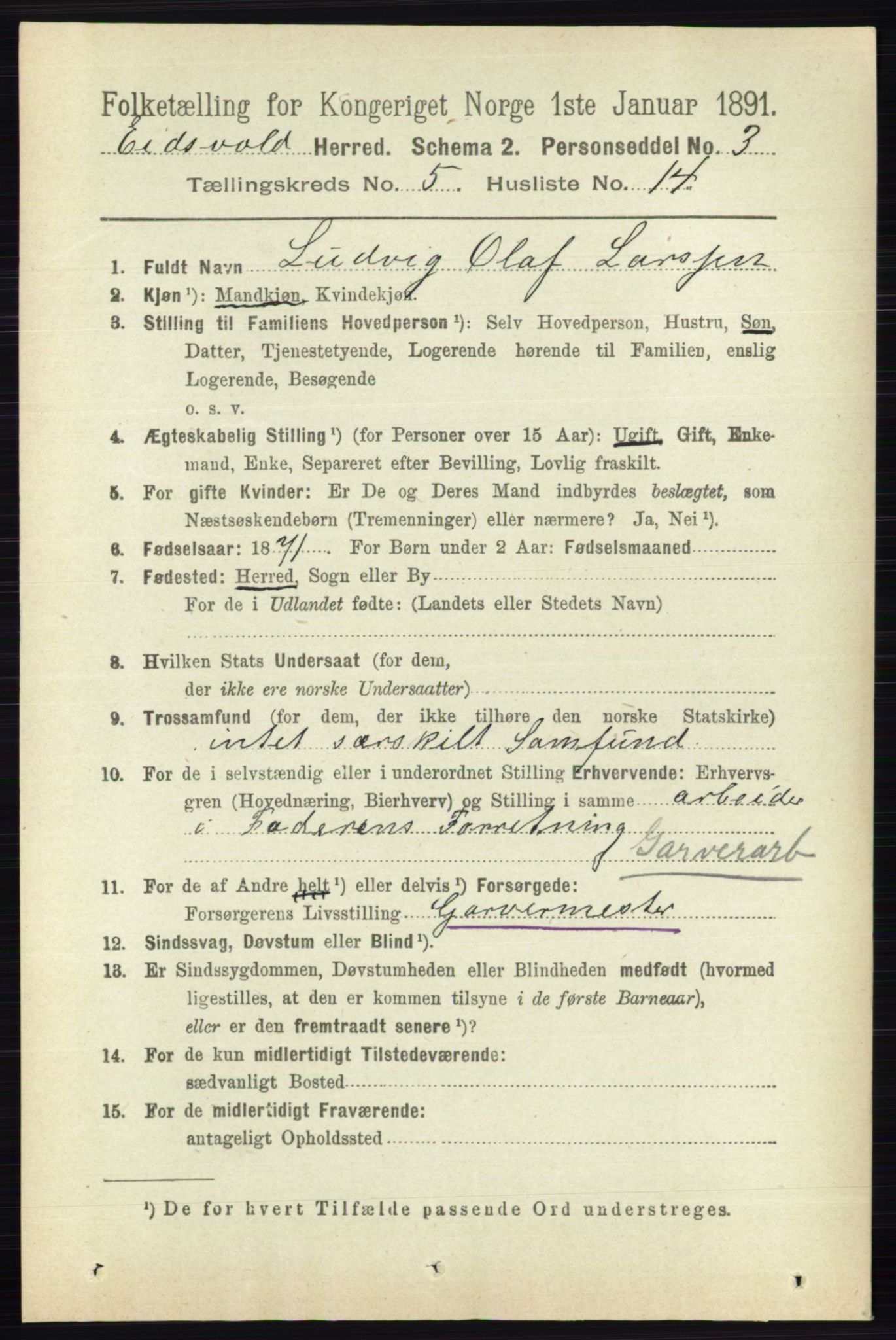 RA, Folketelling 1891 for 0237 Eidsvoll herred, 1891, s. 2898
