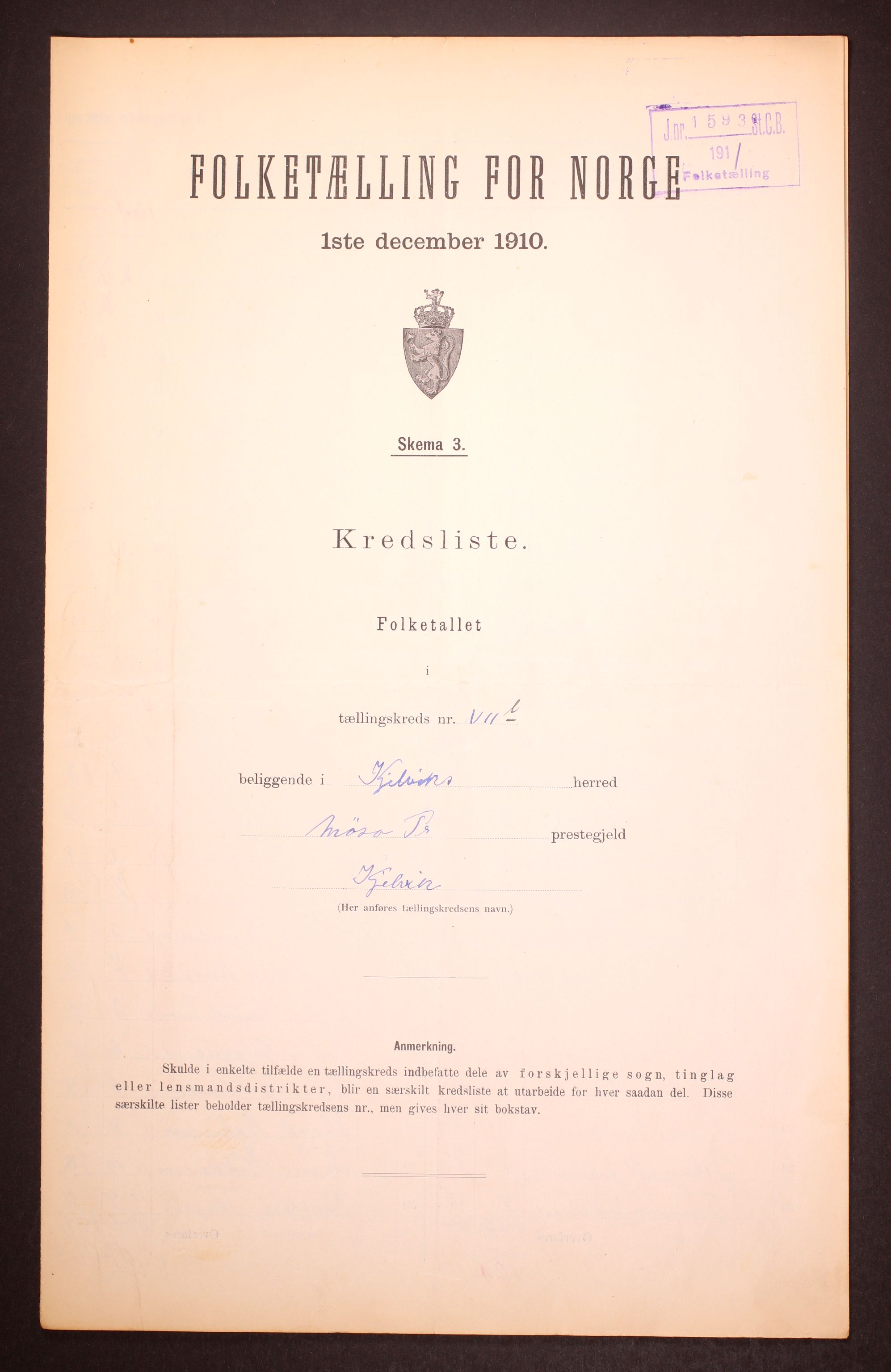 RA, Folketelling 1910 for 2019 Kjelvik herred, 1910, s. 28