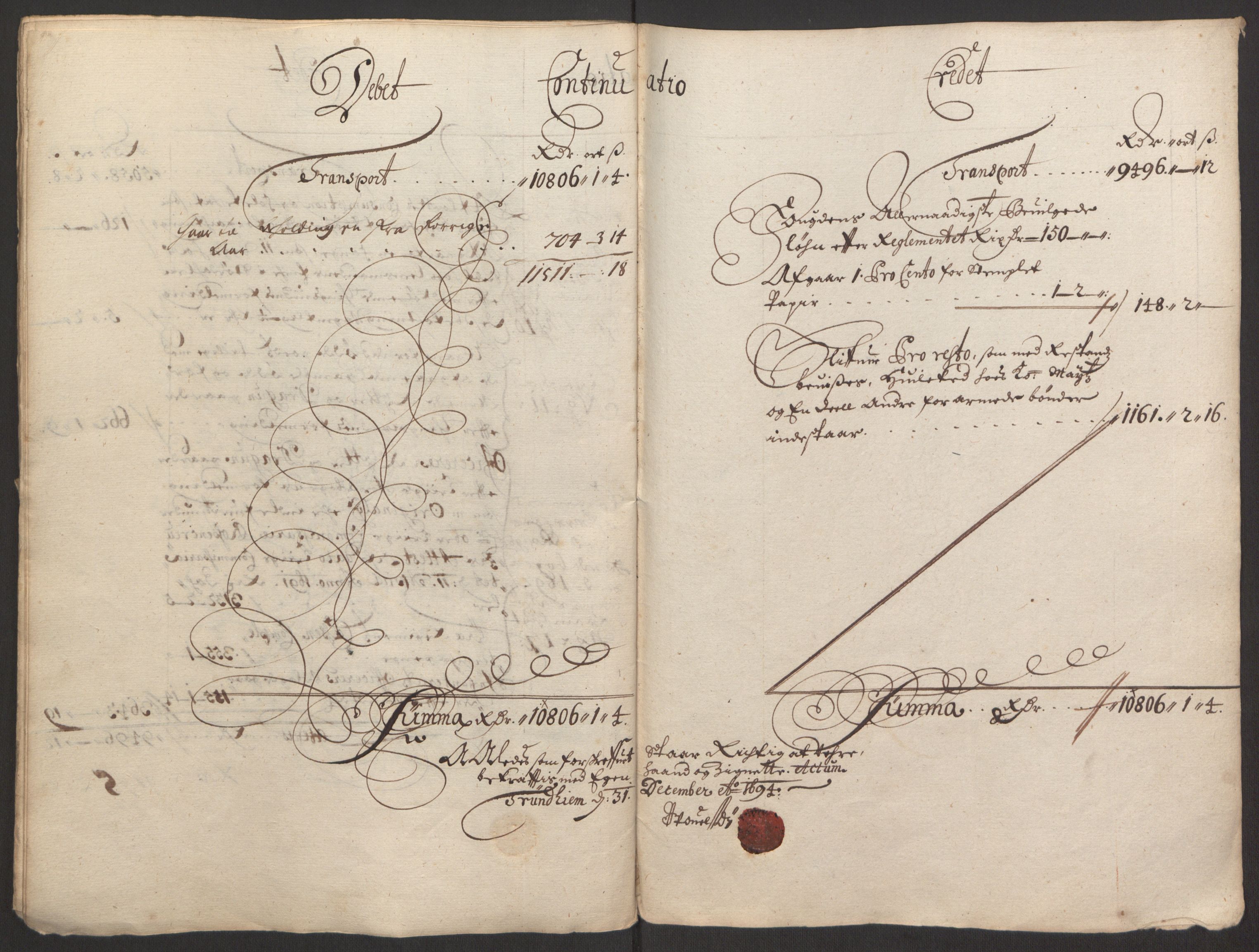 Rentekammeret inntil 1814, Reviderte regnskaper, Fogderegnskap, AV/RA-EA-4092/R62/L4186: Fogderegnskap Stjørdal og Verdal, 1693-1694, s. 158