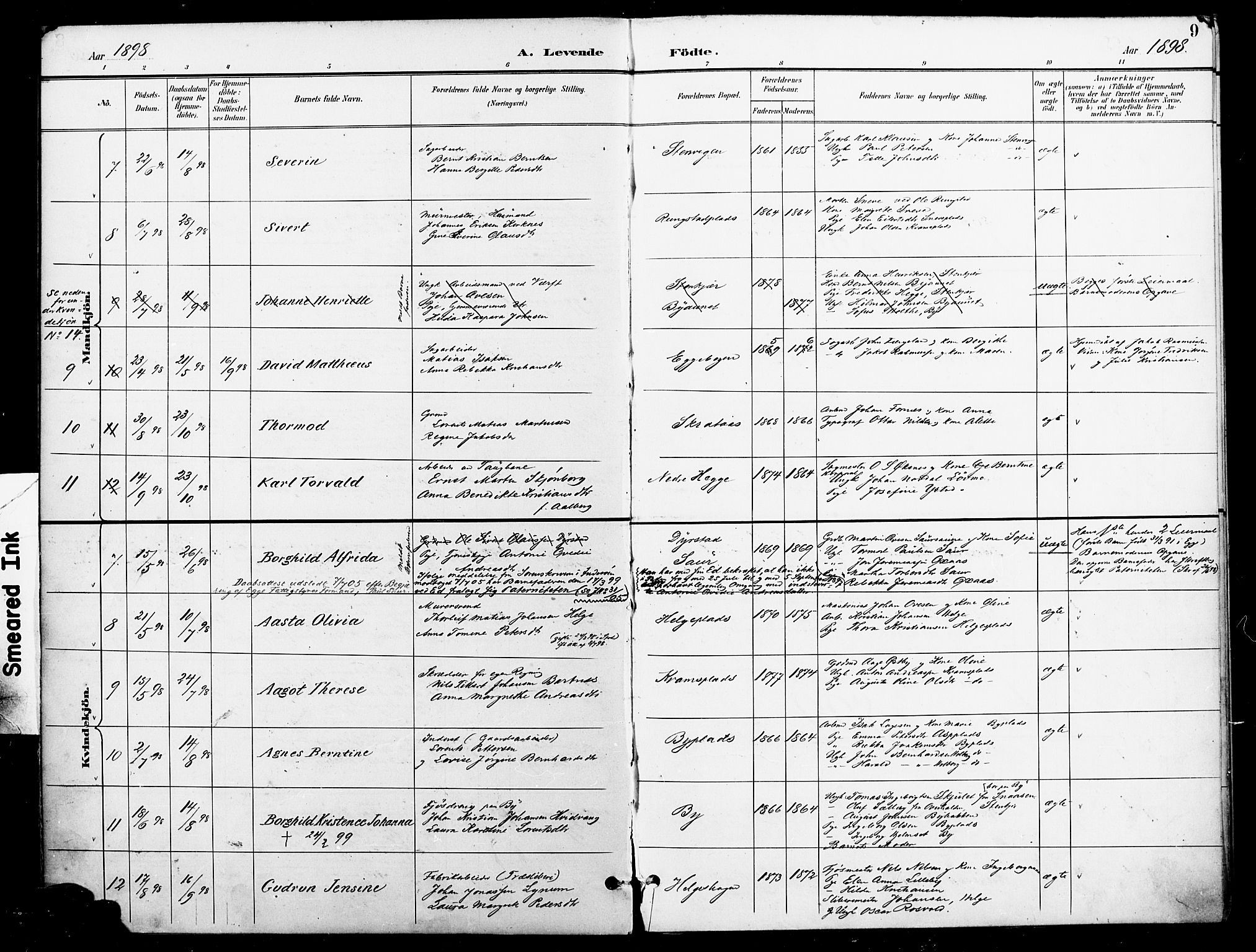Ministerialprotokoller, klokkerbøker og fødselsregistre - Nord-Trøndelag, SAT/A-1458/740/L0379: Ministerialbok nr. 740A02, 1895-1907, s. 9
