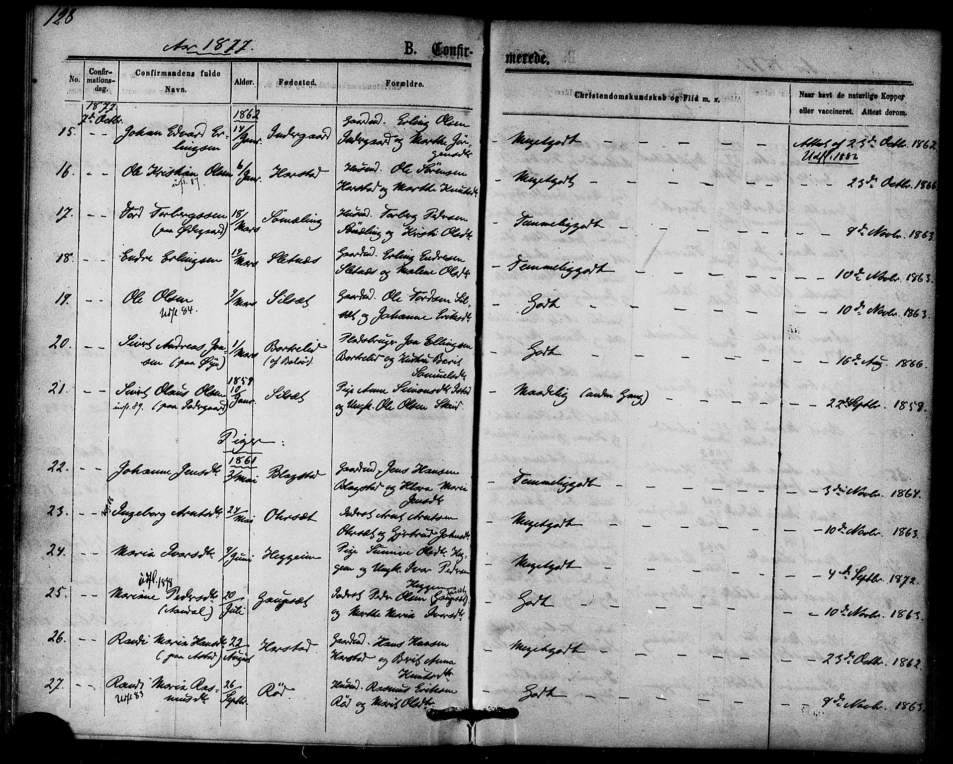 Ministerialprotokoller, klokkerbøker og fødselsregistre - Møre og Romsdal, AV/SAT-A-1454/584/L0966: Ministerialbok nr. 584A06, 1869-1878, s. 128