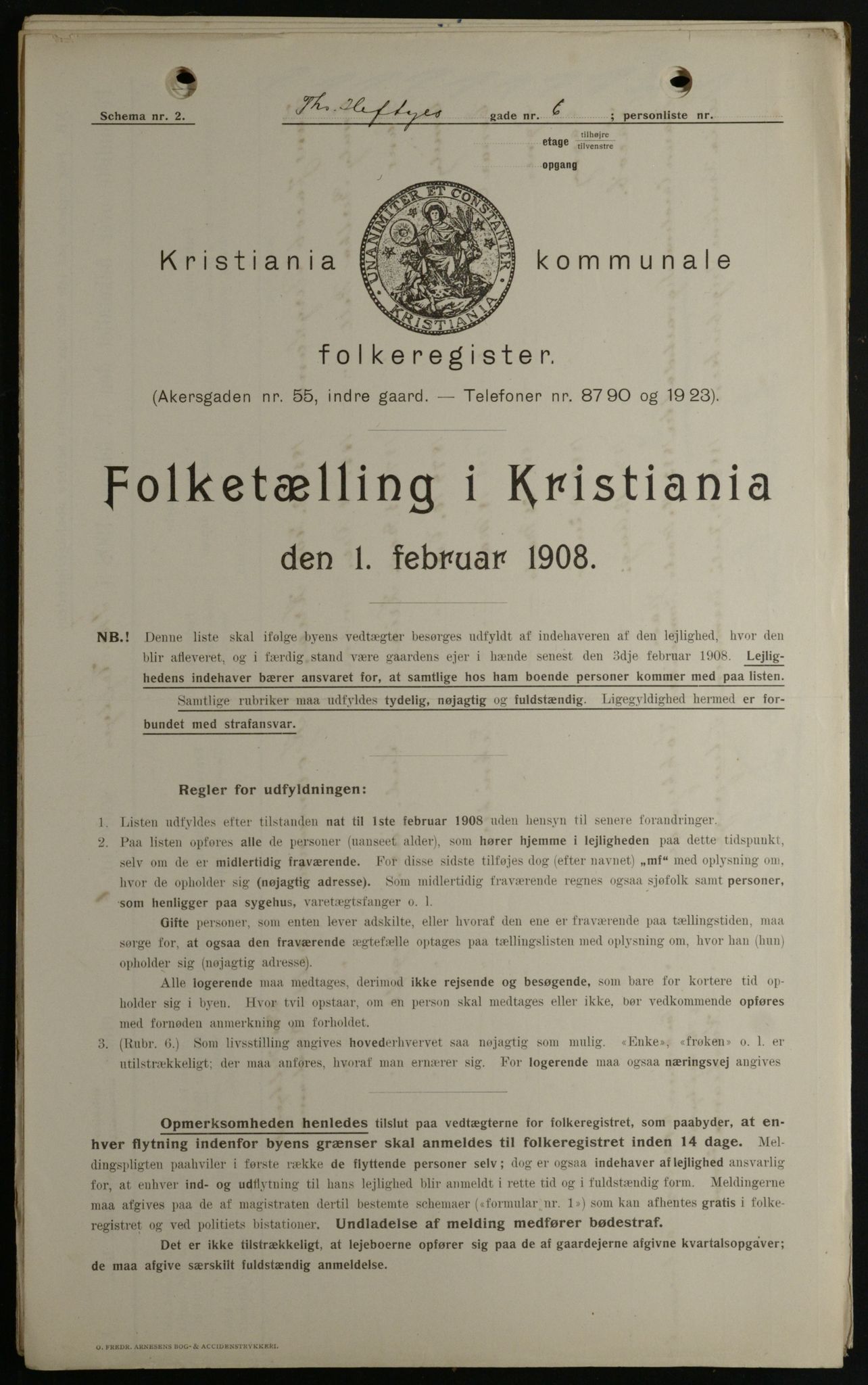 OBA, Kommunal folketelling 1.2.1908 for Kristiania kjøpstad, 1908, s. 97895