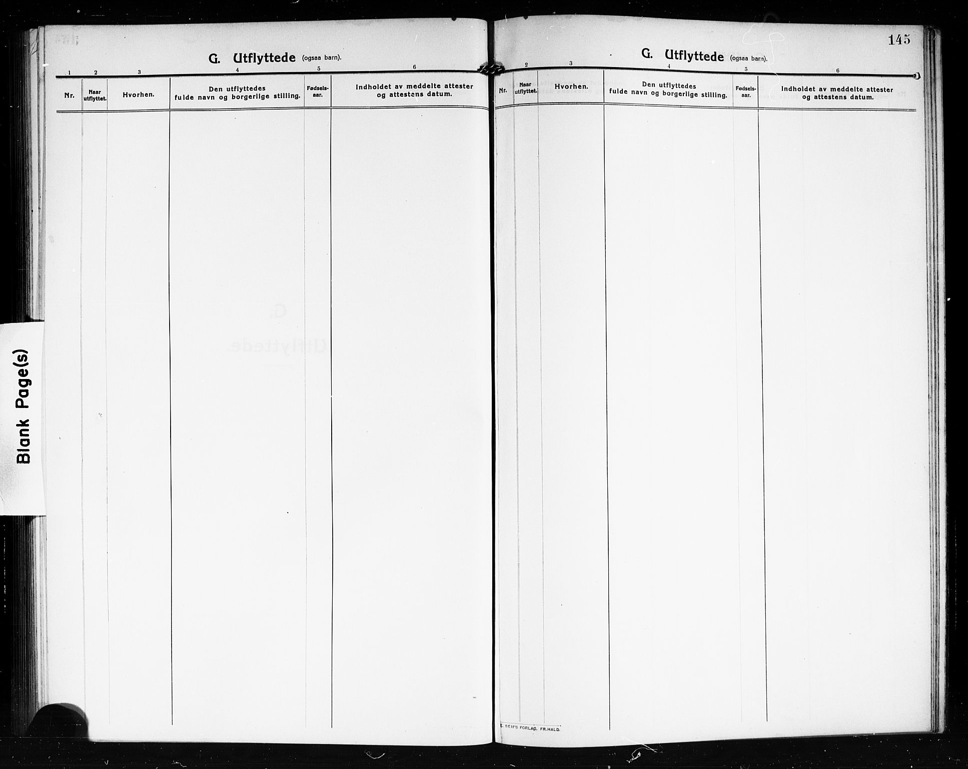 Tjøme kirkebøker, SAKO/A-328/G/Ga/L0002: Klokkerbok nr. 2, 1911-1920, s. 145