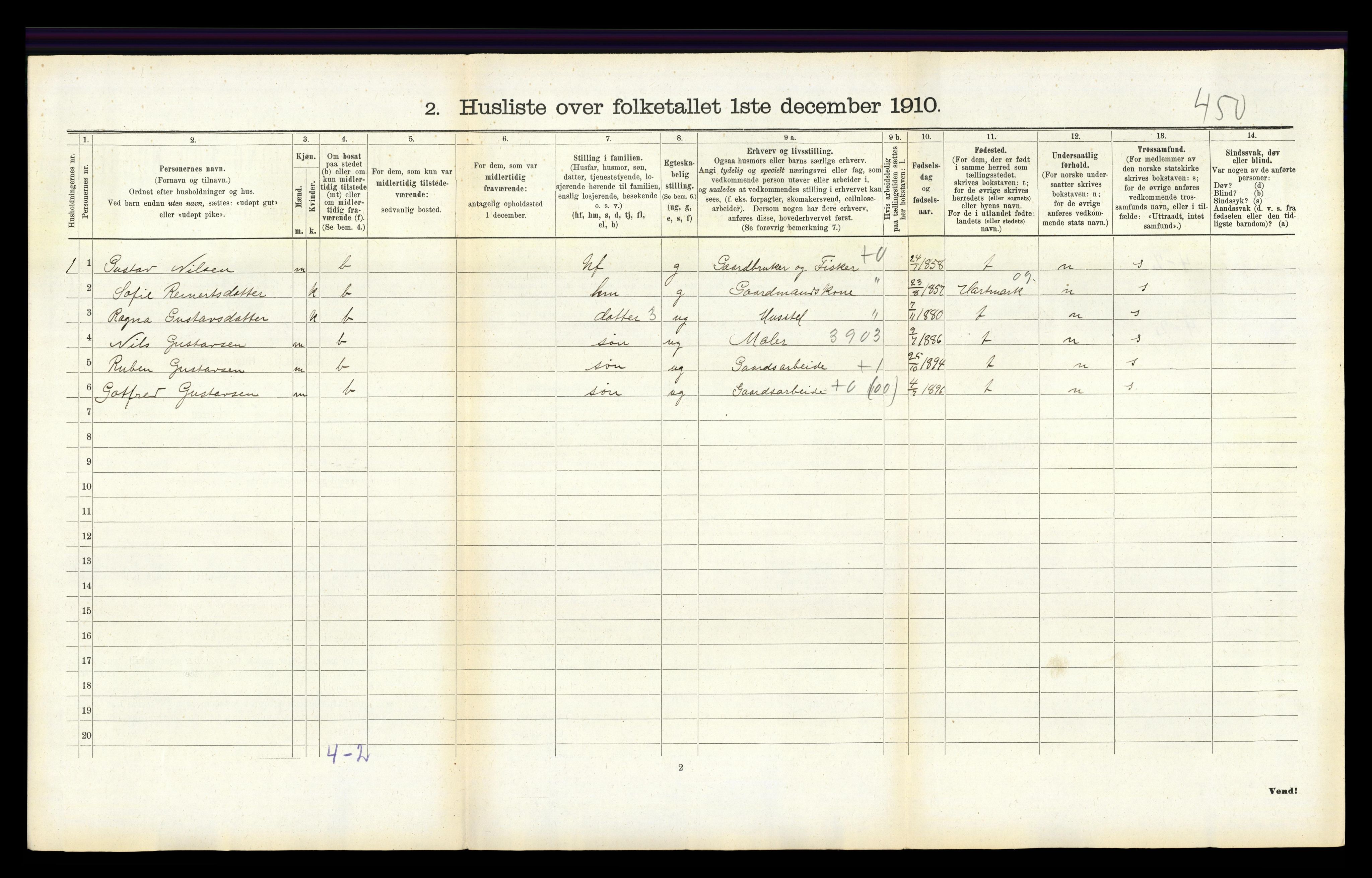 RA, Folketelling 1910 for 1020 Holum herred, 1910, s. 271