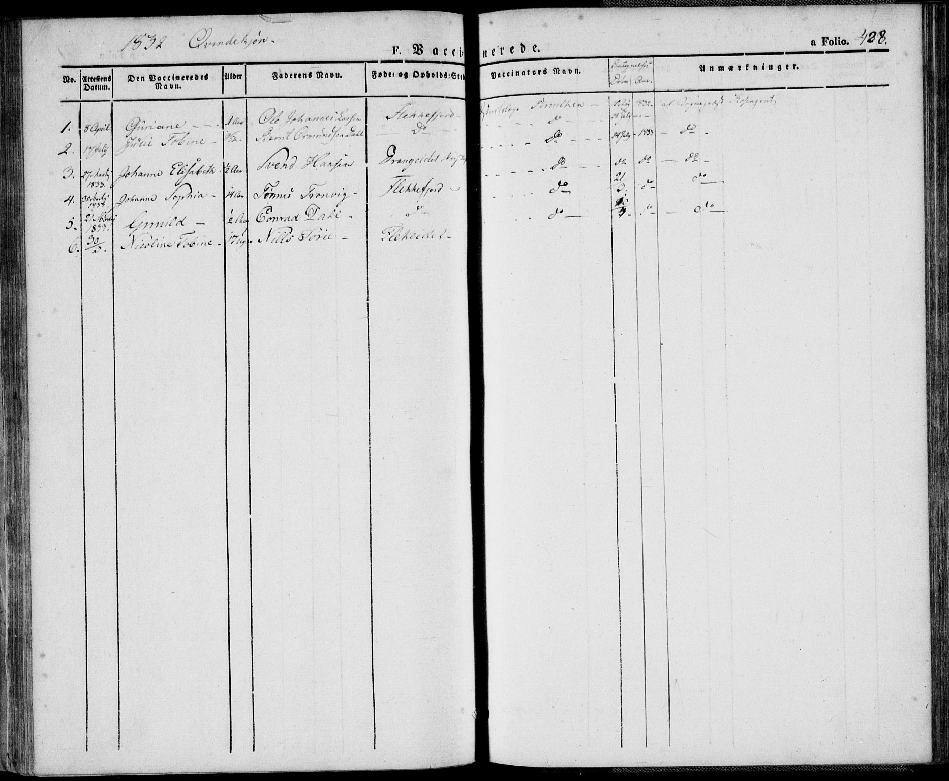 Flekkefjord sokneprestkontor, AV/SAK-1111-0012/F/Fa/Fac/L0003: Ministerialbok nr. A 3, 1826-1841, s. 428