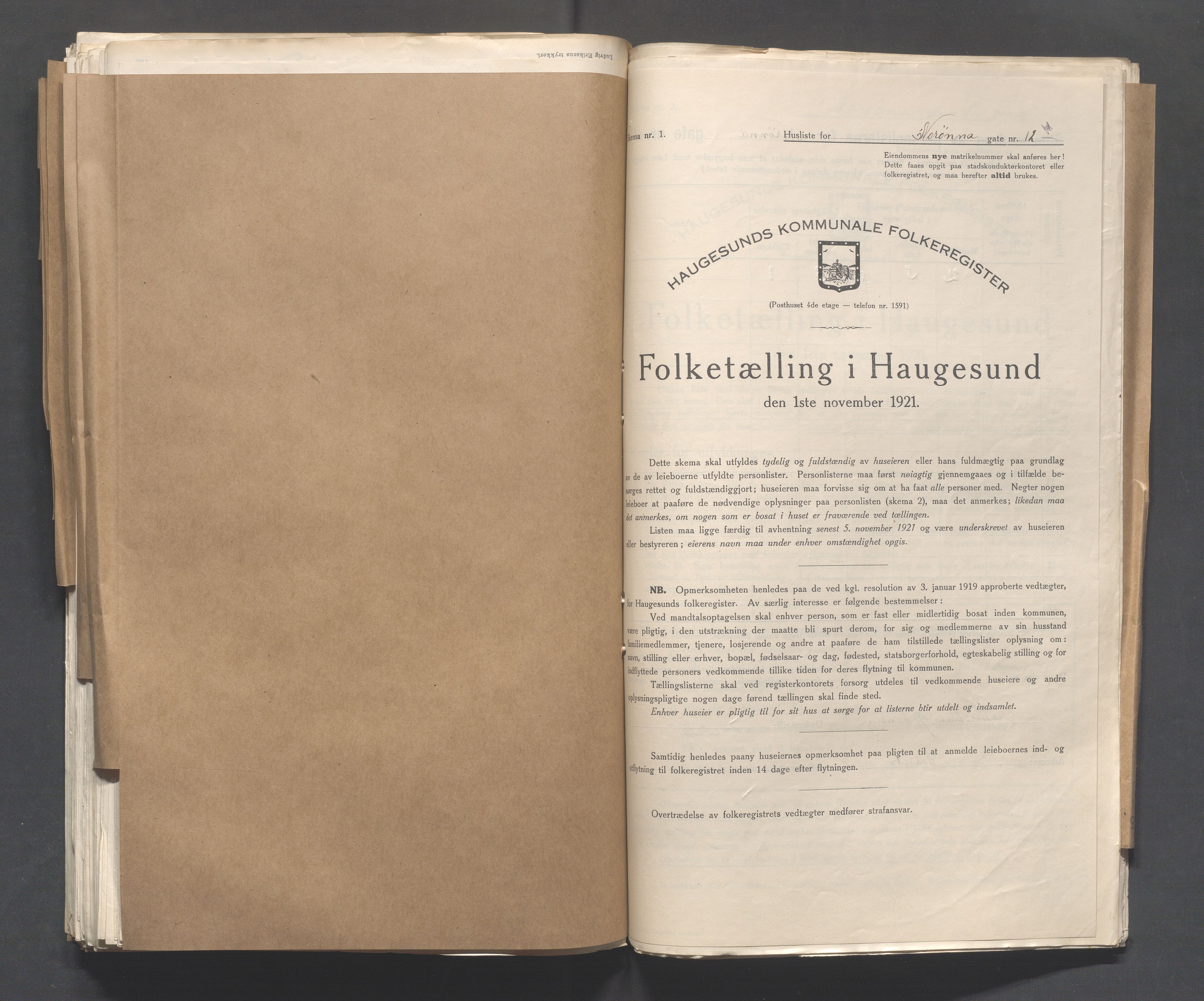 IKAR, Kommunal folketelling 1.11.1921 for Haugesund, 1921, s. 3158