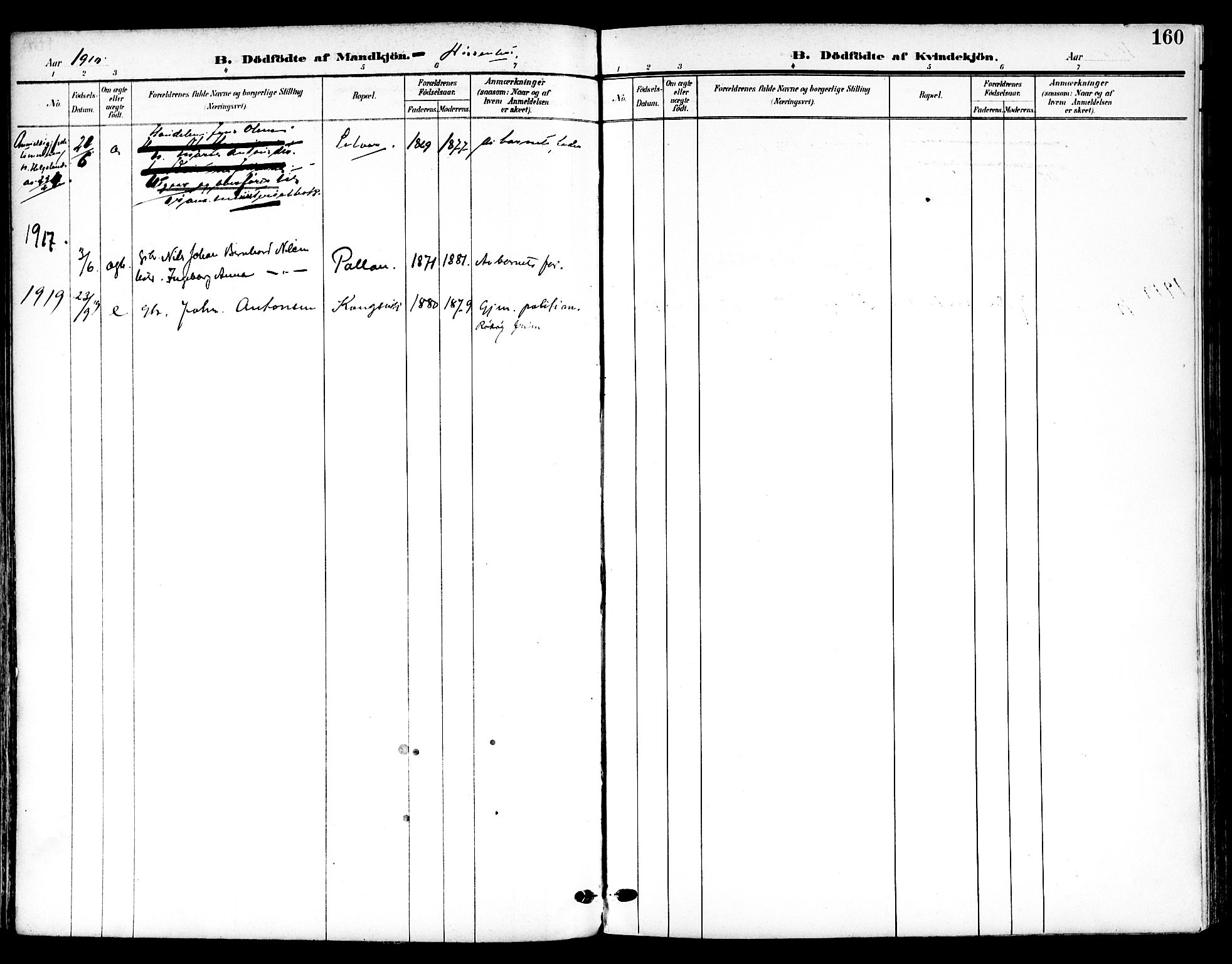 Ministerialprotokoller, klokkerbøker og fødselsregistre - Nordland, SAT/A-1459/839/L0569: Ministerialbok nr. 839A06, 1903-1922, s. 160