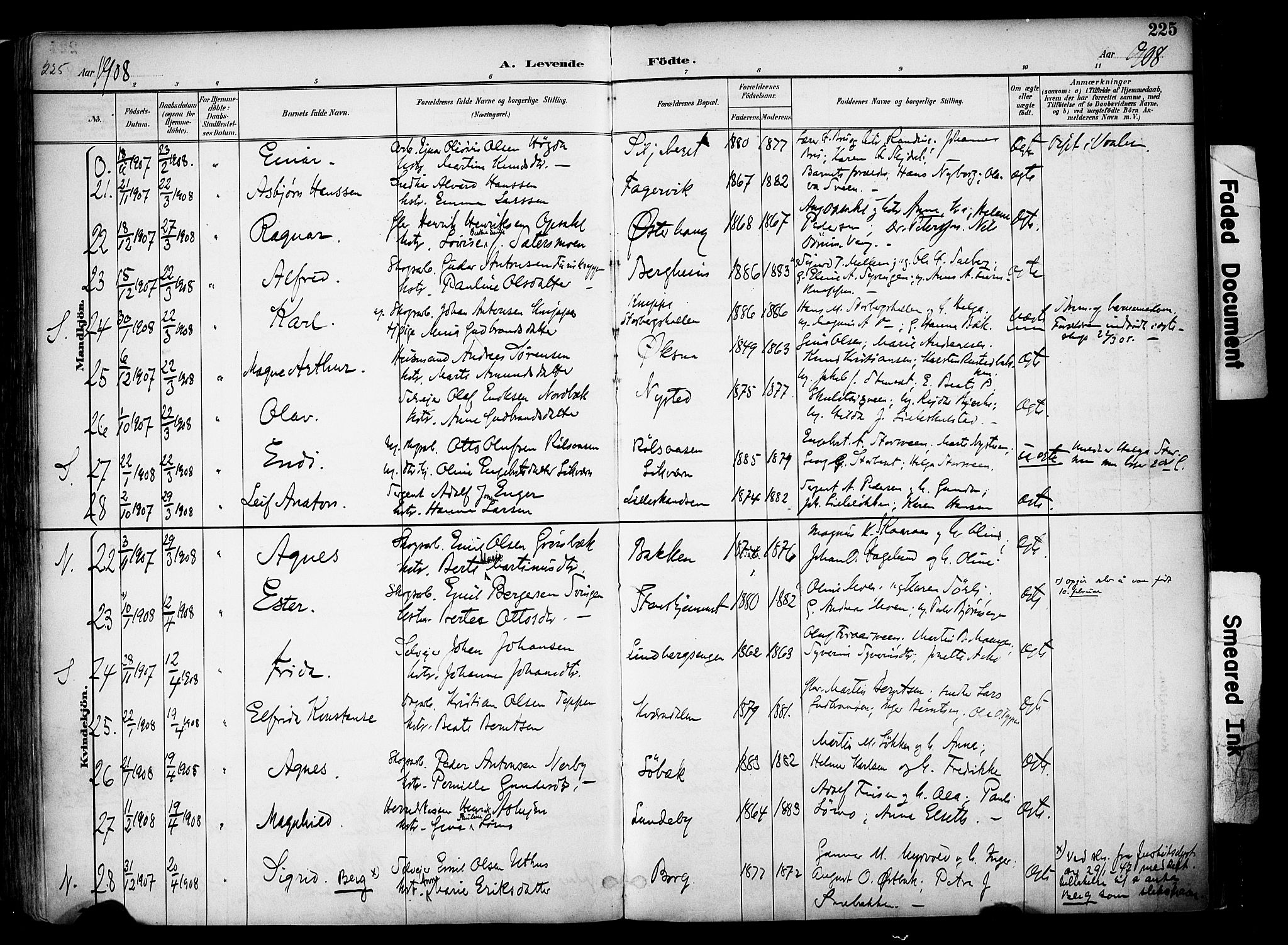 Elverum prestekontor, AV/SAH-PREST-044/H/Ha/Haa/L0014: Ministerialbok nr. 14, 1891-1909, s. 225