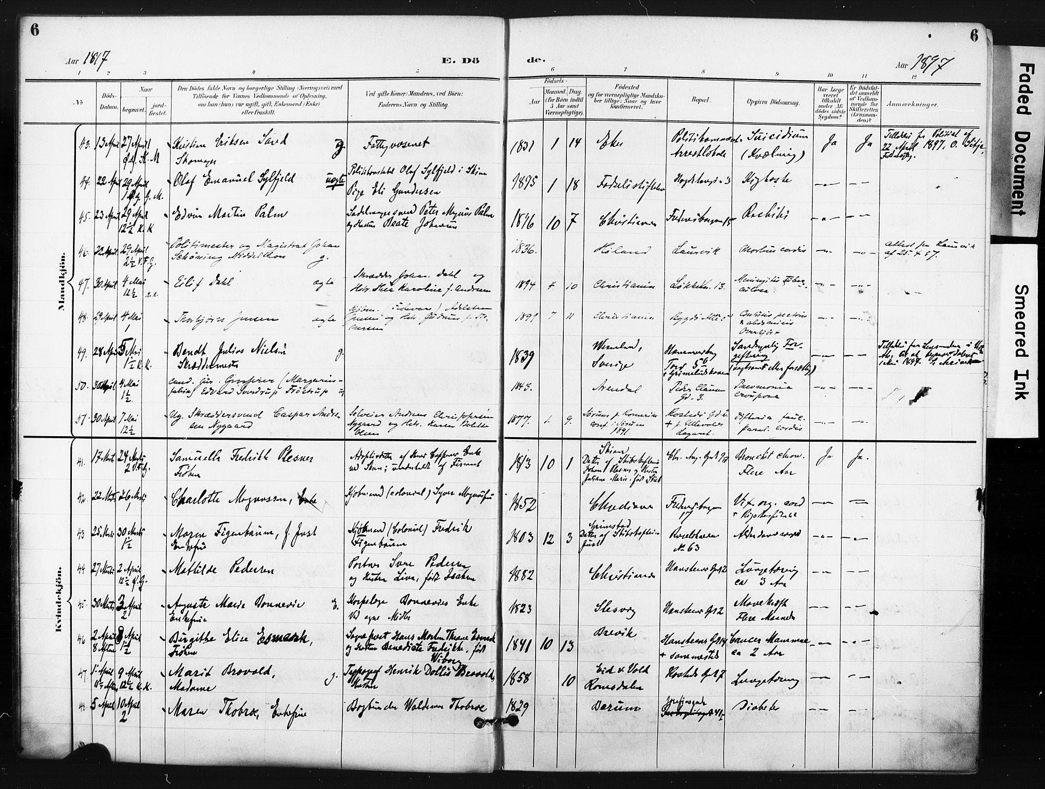 Trefoldighet prestekontor Kirkebøker, AV/SAO-A-10882/F/Fd/L0004: Ministerialbok nr. IV 4, 1897-1912, s. 6