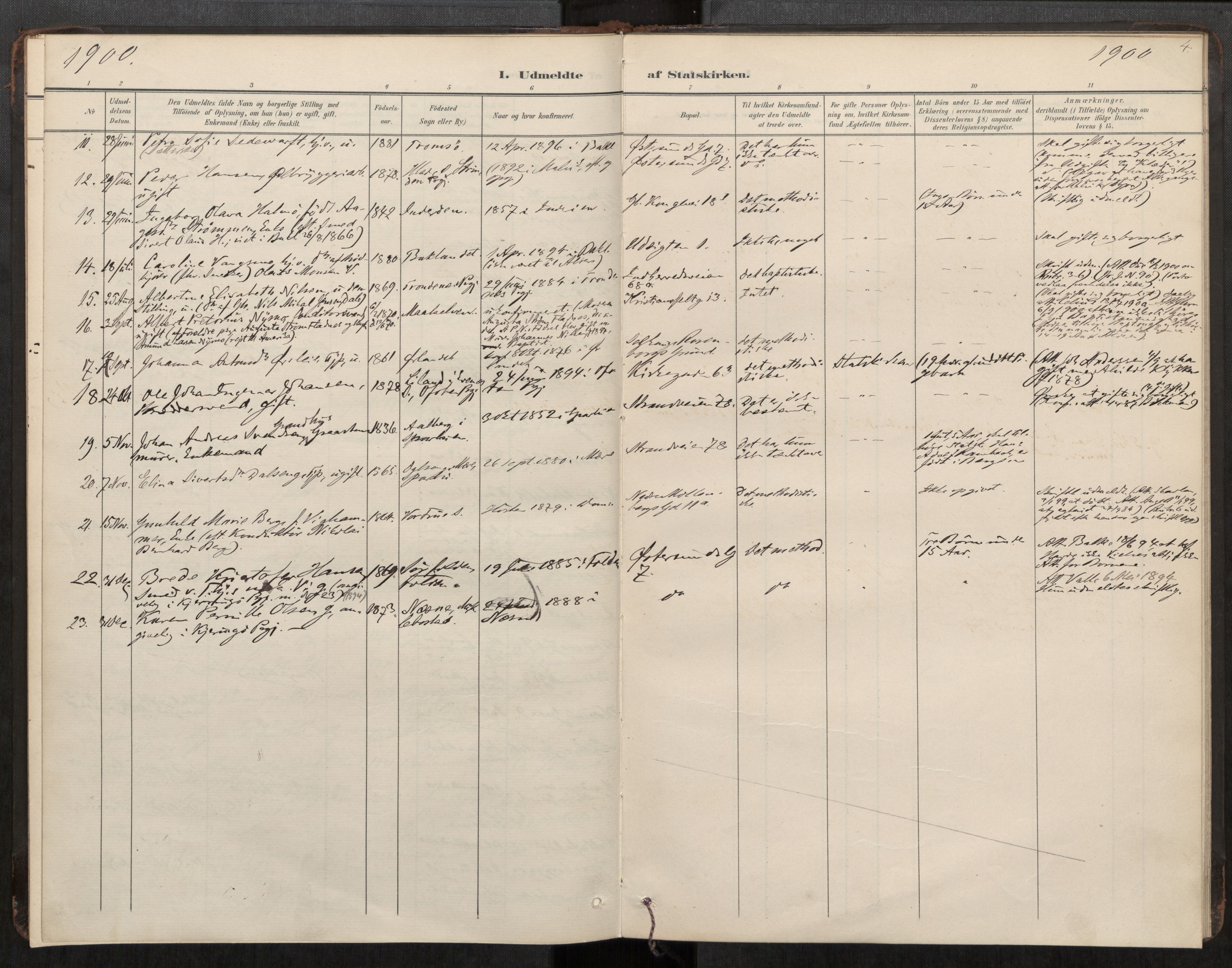 Bakklandet sokneprestkontor, AV/SAT-A-1127: Ministerialbok nr. 604A31, 1899-1920, s. 4