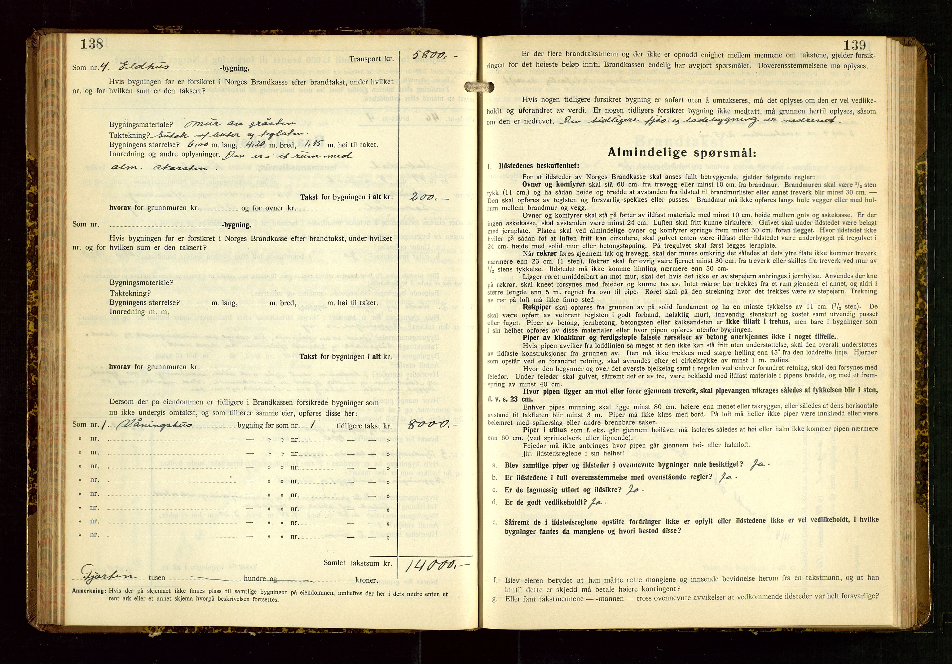 Sokndal lensmannskontor, AV/SAST-A-100417/Gob/L0008: "Brandtakst-Protokoll", 1937-1955, s. 138-139