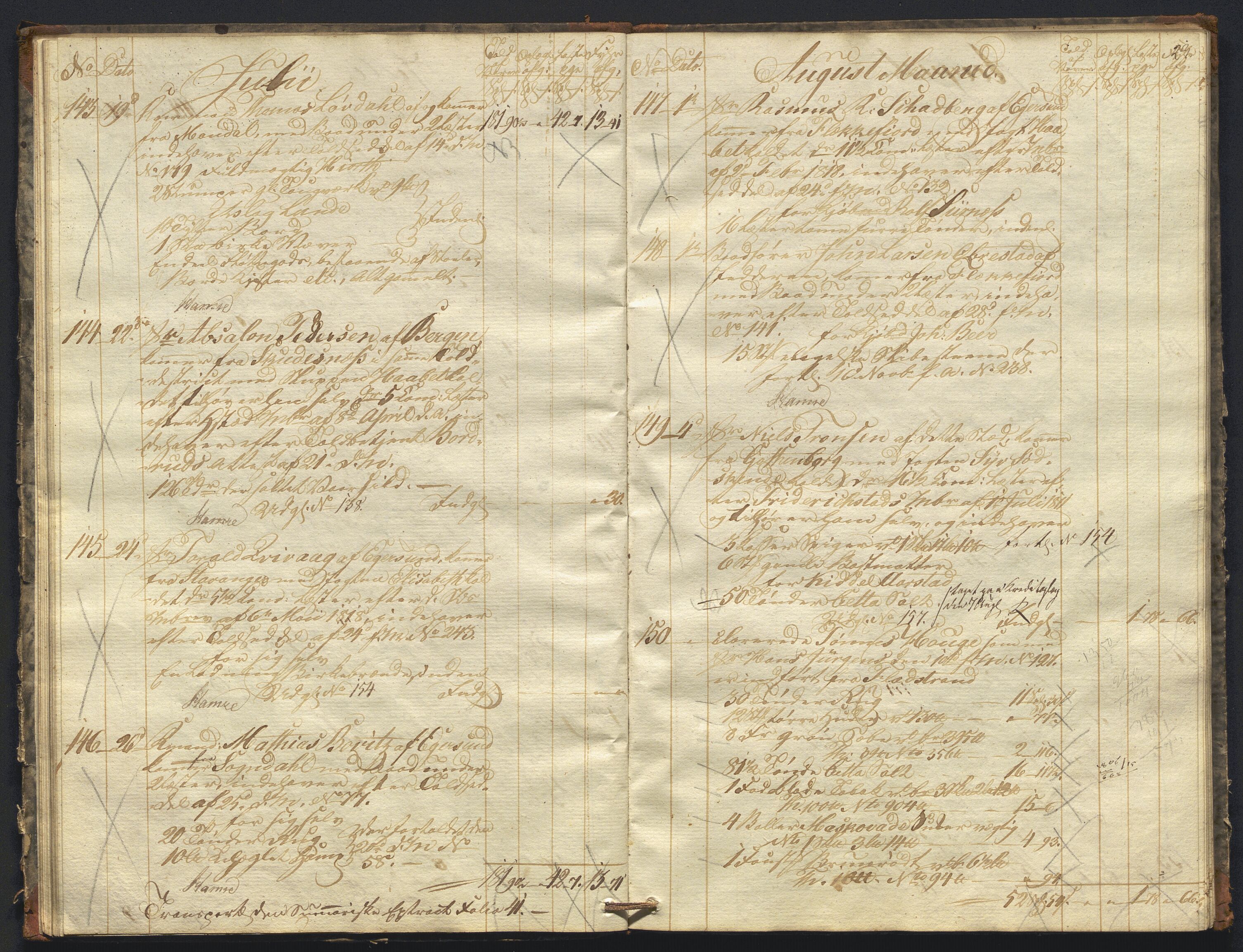 Revisjonsdepartementet, 2. revisjonskontor, AV/RA-S-1115/E/E010/L0060: Egersund: Tollbok, 1820, s. 22b-23a