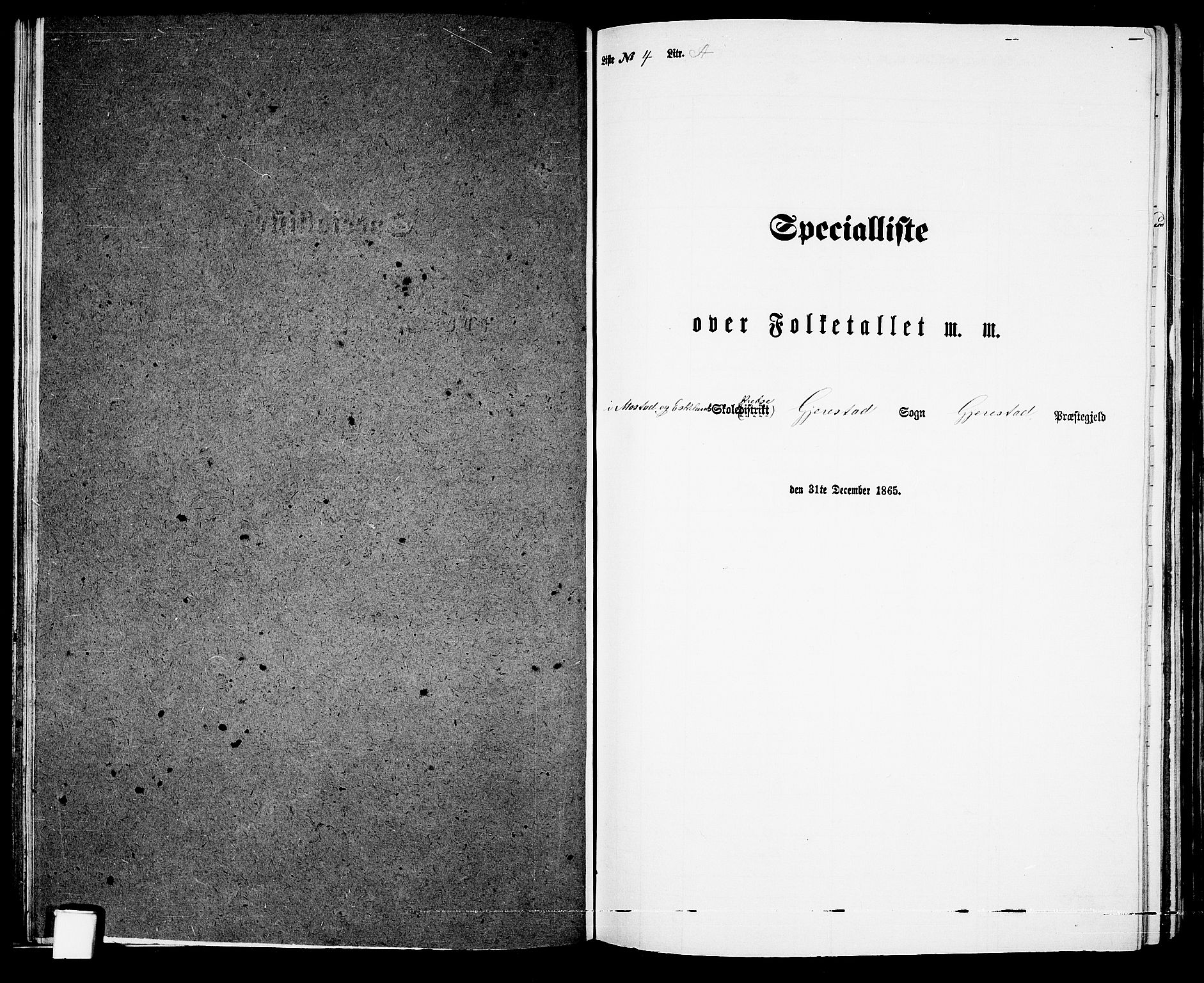 RA, Folketelling 1865 for 0911P Gjerstad prestegjeld, 1865, s. 62