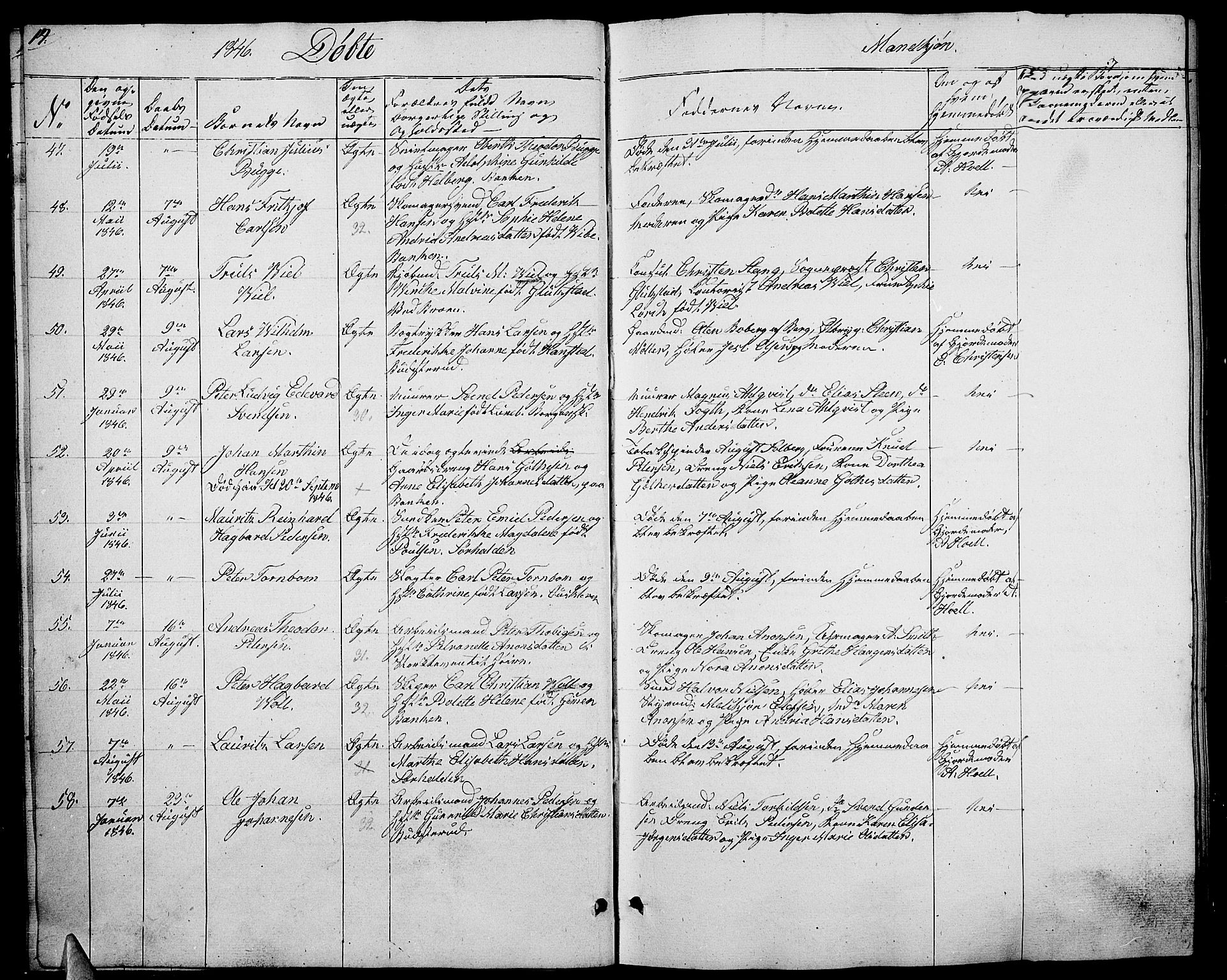Halden prestekontor Kirkebøker, AV/SAO-A-10909/G/Ga/L0004: Klokkerbok nr. 4, 1845-1854, s. 14