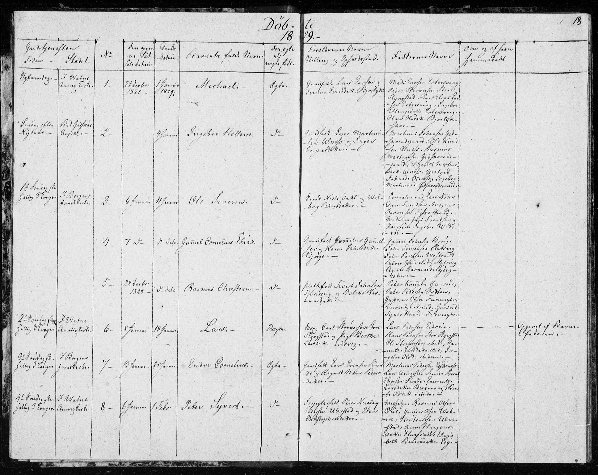 Ministerialprotokoller, klokkerbøker og fødselsregistre - Møre og Romsdal, AV/SAT-A-1454/528/L0413: Residerende kapellans bok nr. 528B01, 1828-1832, s. 18