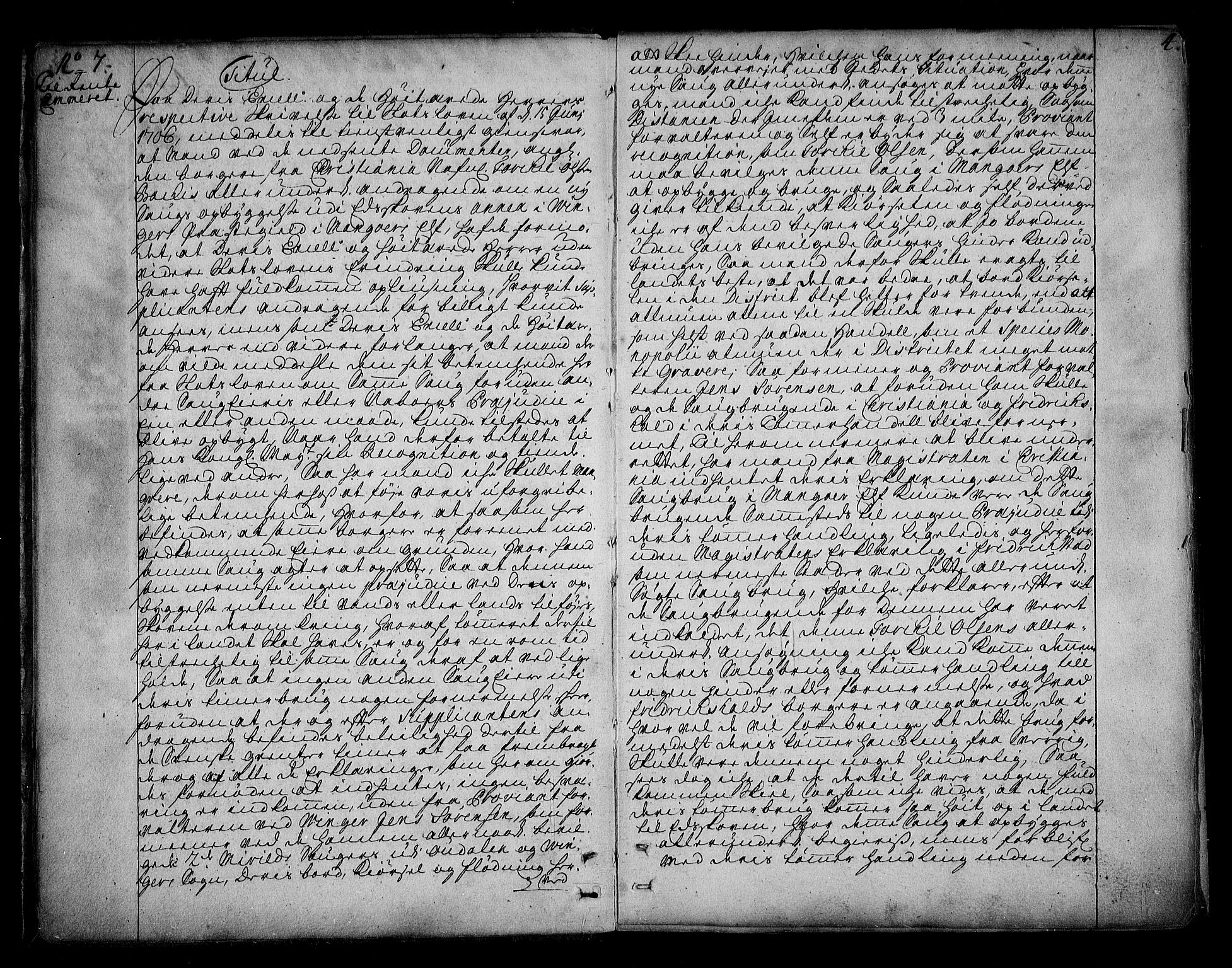 Stattholderembetet 1572-1771, AV/RA-EA-2870/Bd/L0004: Korrespondanseprotokoll, 1705-1717, s. 3b-4a