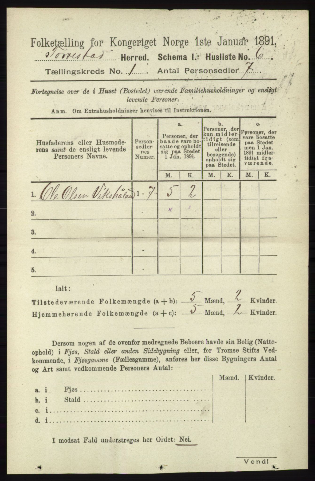 RA, Folketelling 1891 for 1152 Torvastad herred, 1891, s. 23