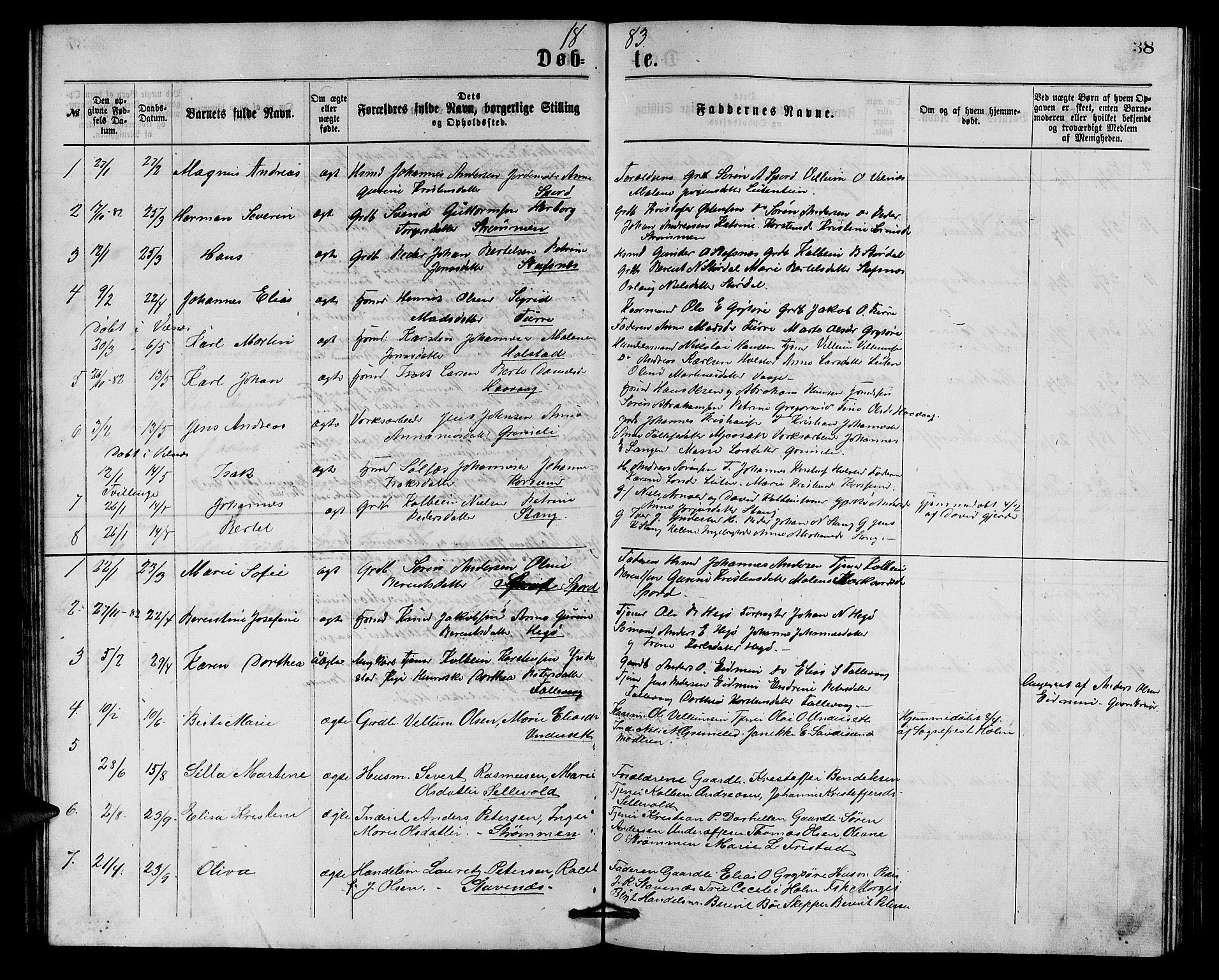 Askvoll sokneprestembete, AV/SAB-A-79501/H/Hab/Haba/L0002: Klokkerbok nr. A 2, 1873-1885, s. 38