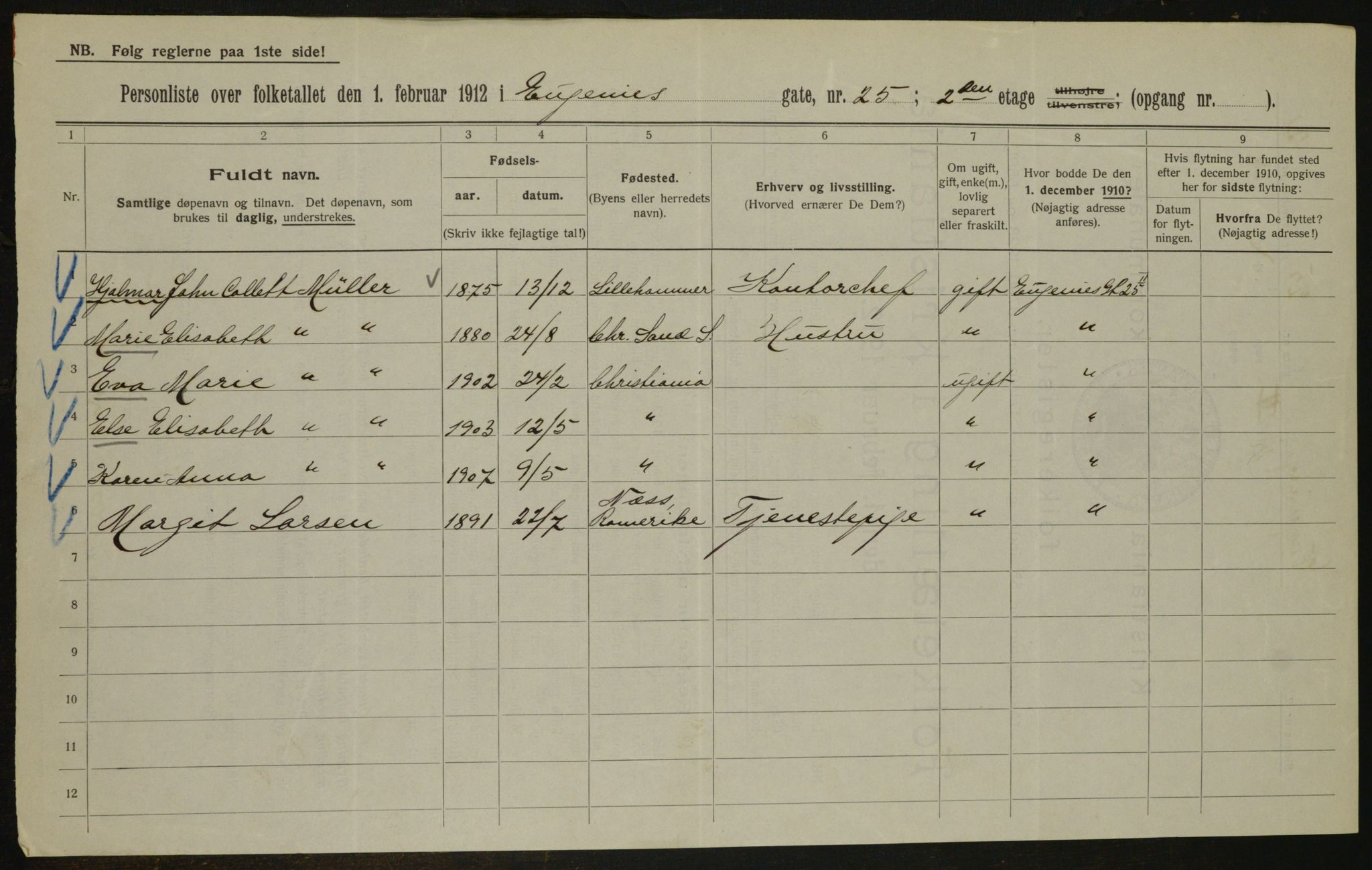 OBA, Kommunal folketelling 1.2.1912 for Kristiania, 1912, s. 22828