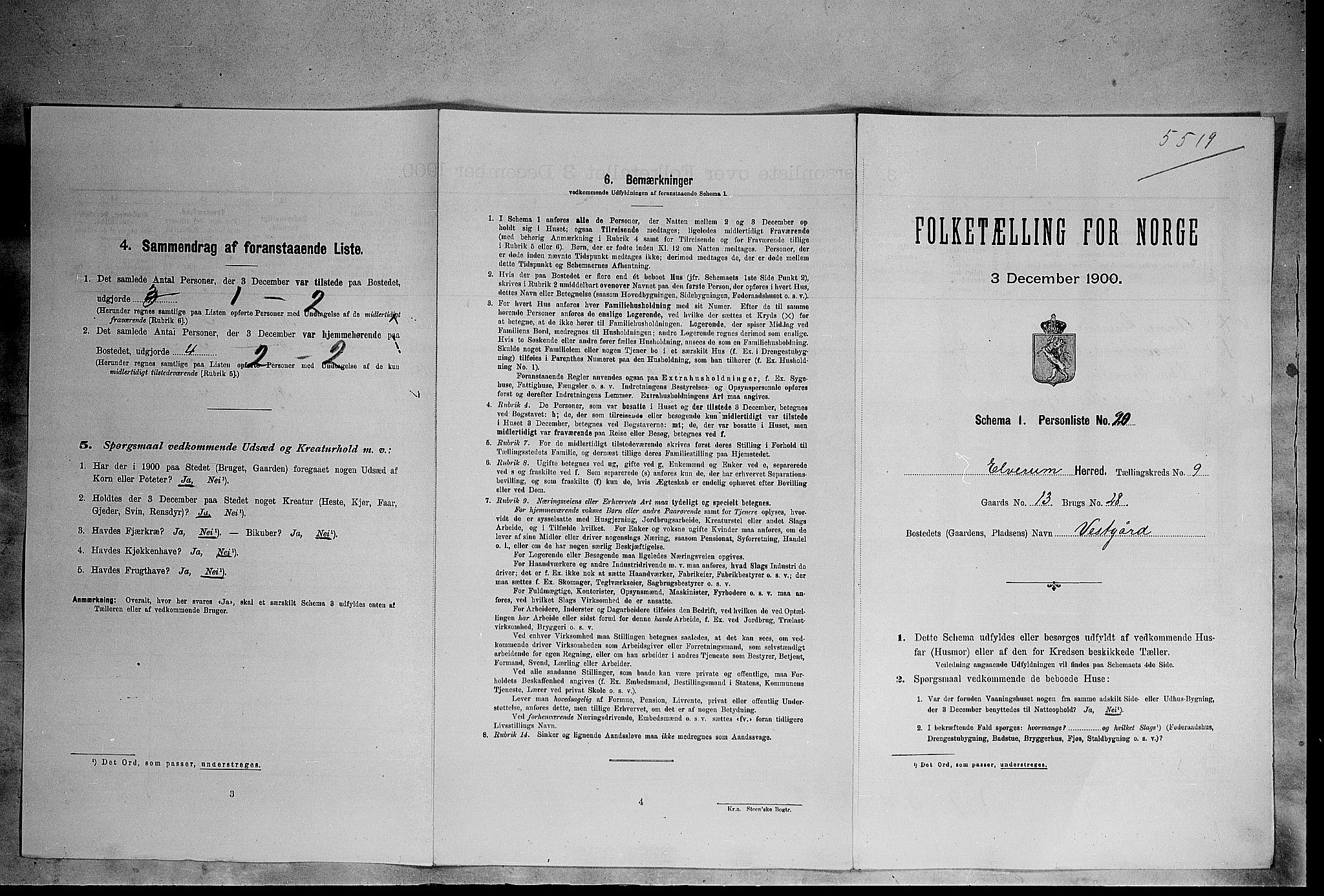 SAH, Folketelling 1900 for 0427 Elverum herred, 1900, s. 1147