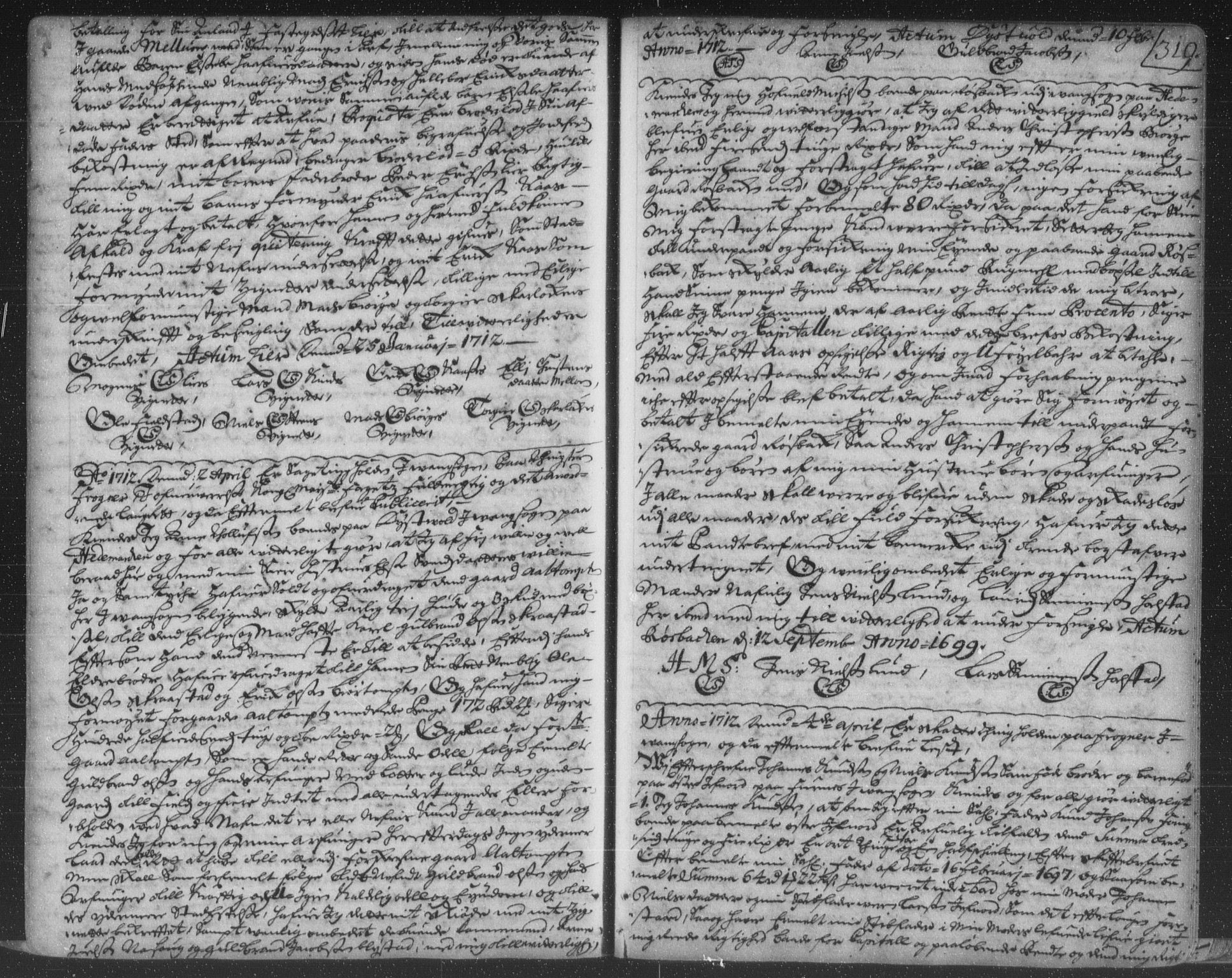 Hedemarken sorenskriveri, SAH/TING-034/H/Hb/L0001: Pantebok nr. 1, 1700-1713, s. 319