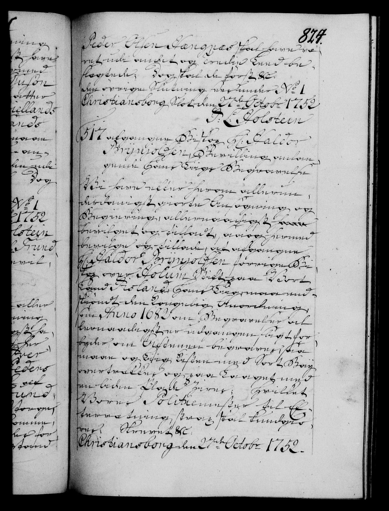 Danske Kanselli 1572-1799, RA/EA-3023/F/Fc/Fca/Fcaa/L0037: Norske registre, 1751-1752, s. 824a