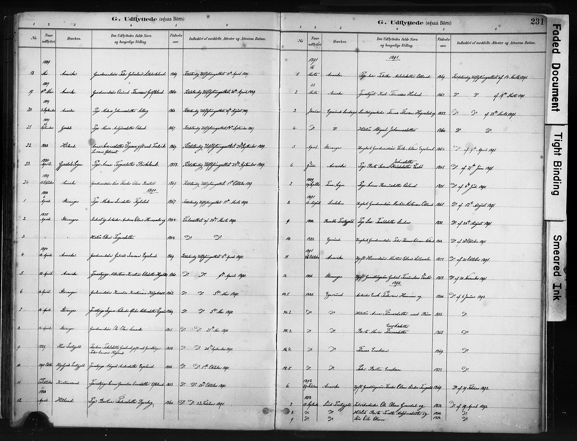 Helleland sokneprestkontor, AV/SAST-A-101810: Ministerialbok nr. A 9, 1887-1908, s. 231