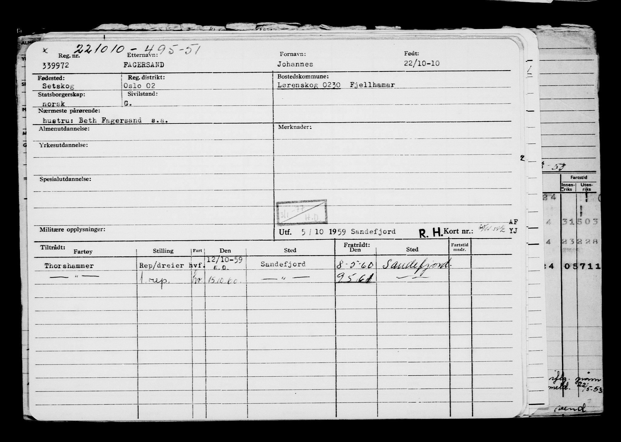 Direktoratet for sjømenn, AV/RA-S-3545/G/Gb/L0092: Hovedkort, 1910, s. 307