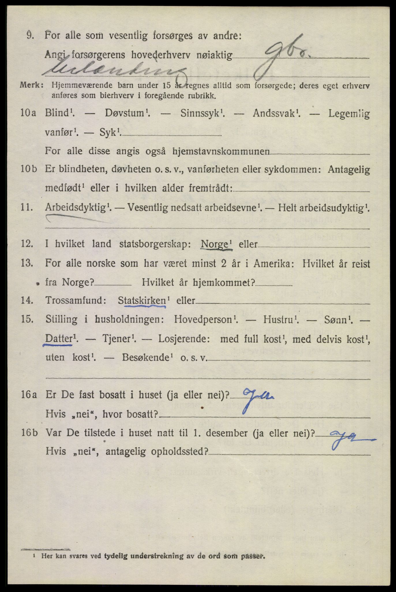 SAKO, Folketelling 1920 for 0826 Tinn herred, 1920, s. 3007