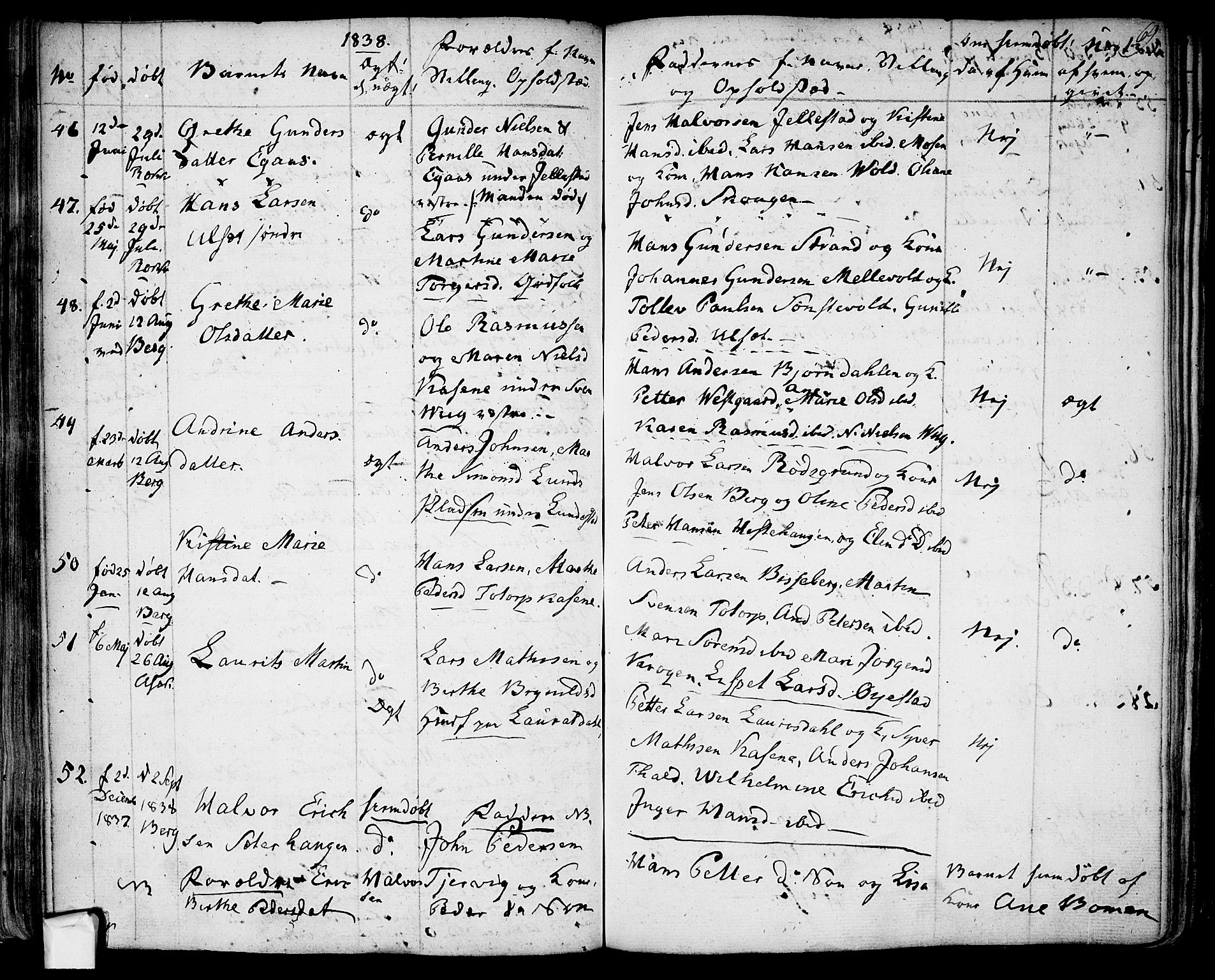 Berg prestekontor Kirkebøker, AV/SAO-A-10902/F/Fa/L0003: Ministerialbok nr. I 3, 1832-1842, s. 69