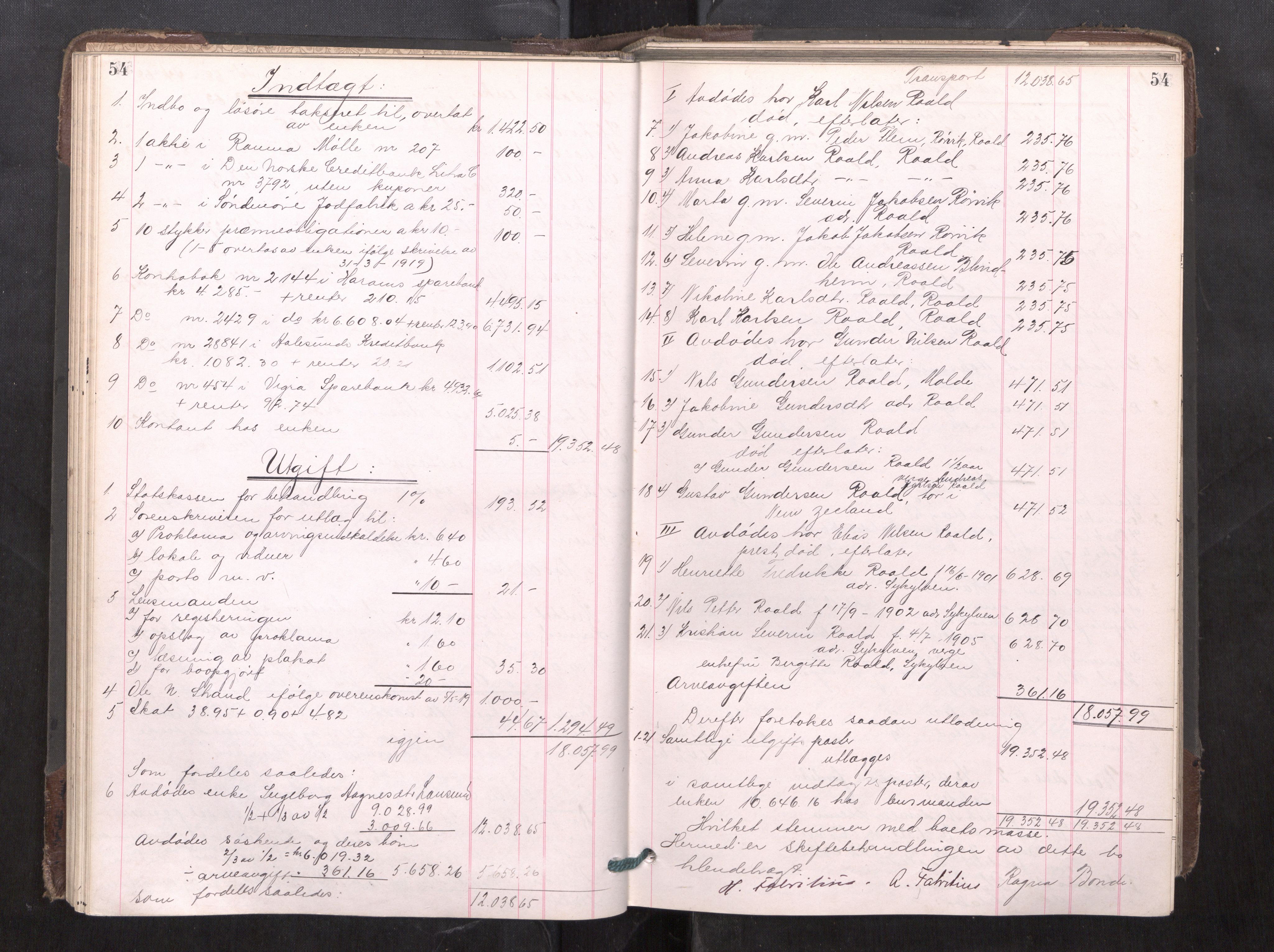 Nordre Sunnmøre sorenskriveri, AV/SAT-A-0006/1/3/3A/L0026: Skiftesluttningsprotokoll 7, 1918-1923, s. 54