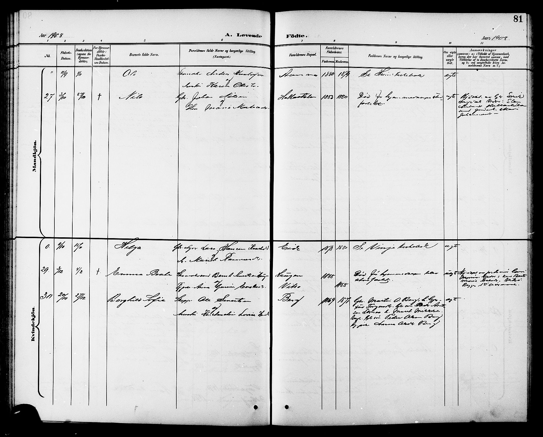 Ministerialprotokoller, klokkerbøker og fødselsregistre - Sør-Trøndelag, SAT/A-1456/630/L0505: Klokkerbok nr. 630C03, 1899-1914, s. 81