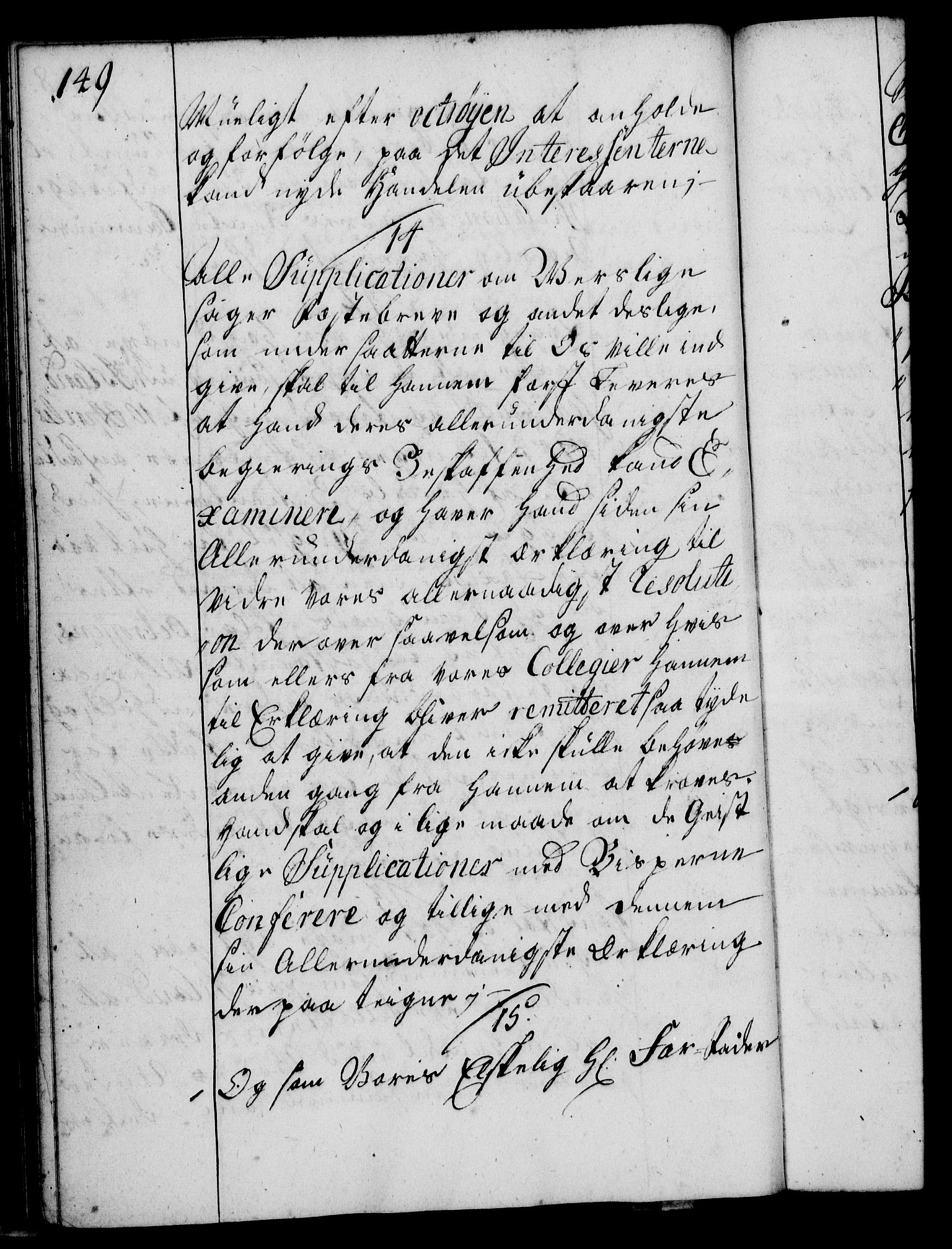 Rentekammeret, Kammerkanselliet, RA/EA-3111/G/Gg/Ggi/L0002: Norsk instruksjonsprotokoll med register (merket RK 53.35), 1729-1751, s. 149